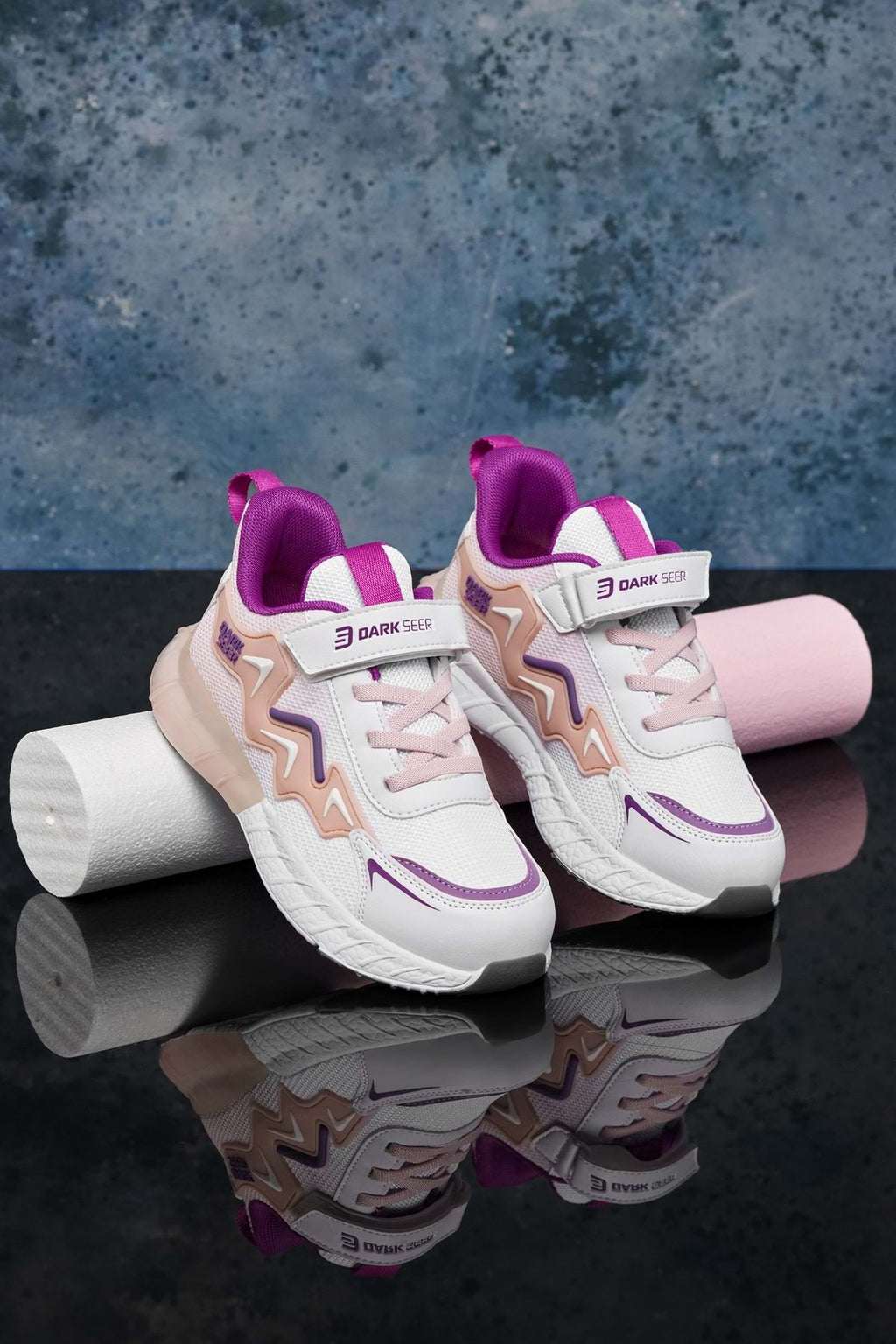Çocuk Sneaker Spor Ayakkabı 2026 - DS Mirana - Beyaz Pudra
