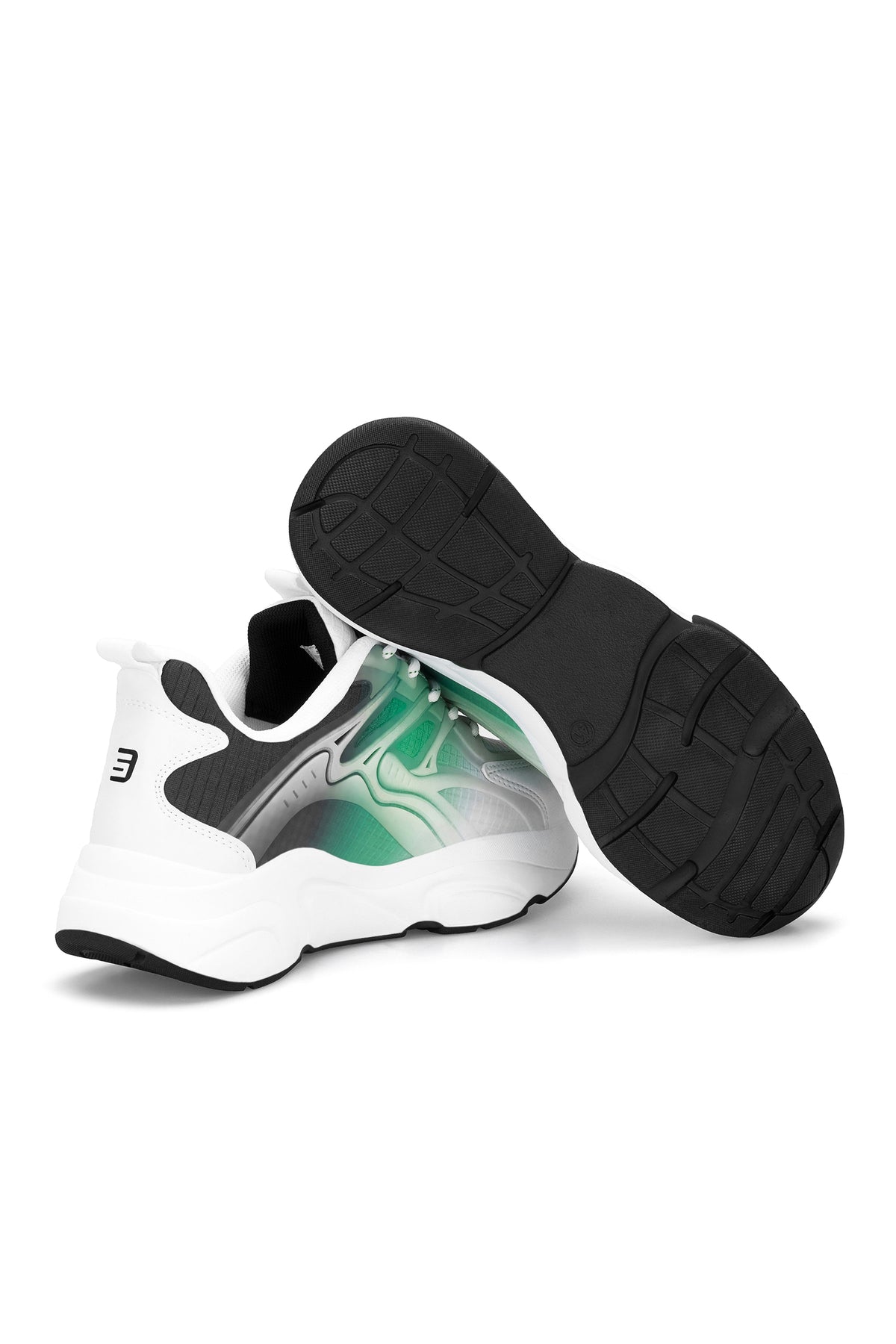 Unisex Sneaker Spor Ayakkabı 2026 - DS STORM - Beyaz Yeşil Siyah