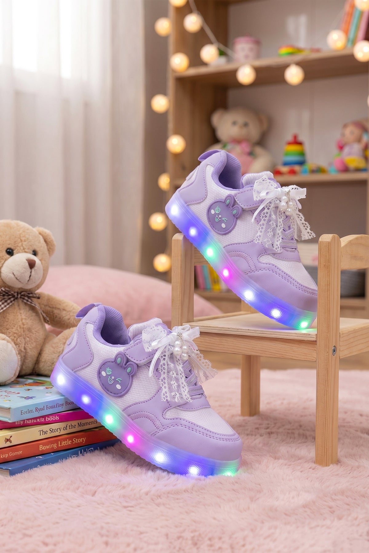 Çocuk Işıklı Sneaker Spor Ayakkabı 2026 - Kids DS Chen - Mor Lila