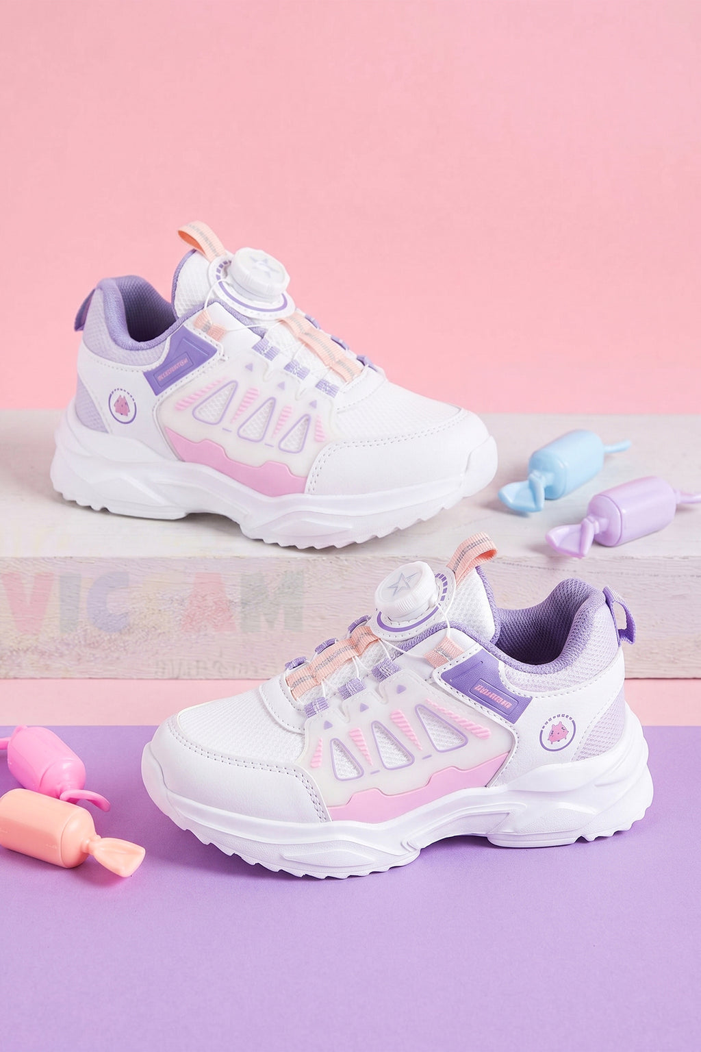 Kids DS Rubick Akıllı Bağcıklı Beyaz Mor Çocuk Sneaker Günlük Spor Ayakkabı