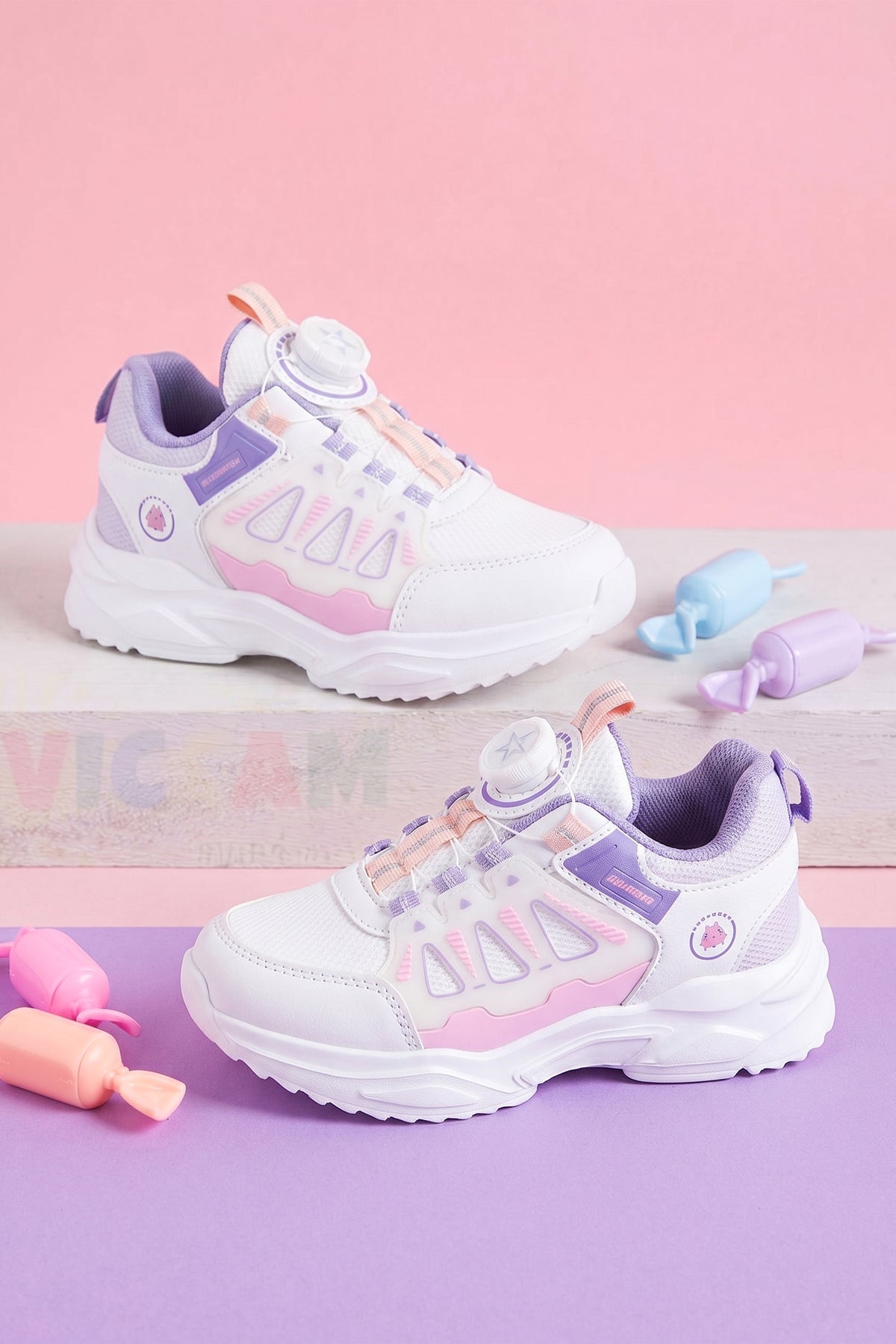 Kids DS Rubick Akıllı Bağcıklı Beyaz Mor Çocuk Sneaker Günlük Spor Ayakkabı