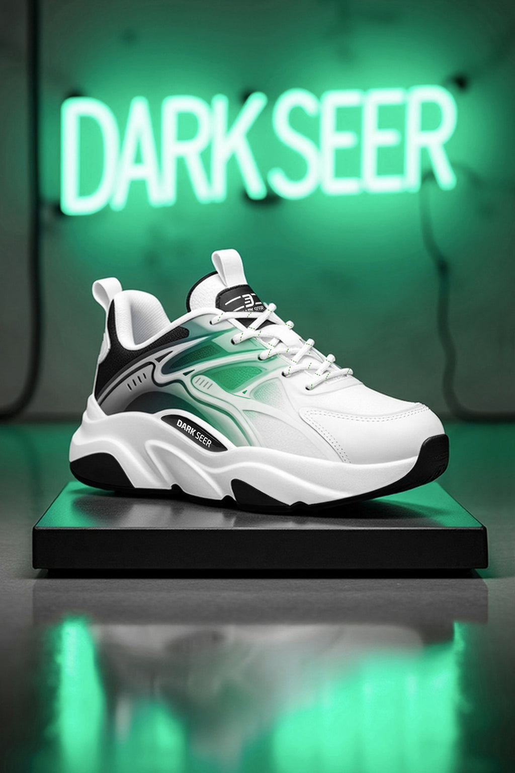 Unisex Sneaker Spor Ayakkabı 2026 - DS STORM - Beyaz Yeşil Siyah
