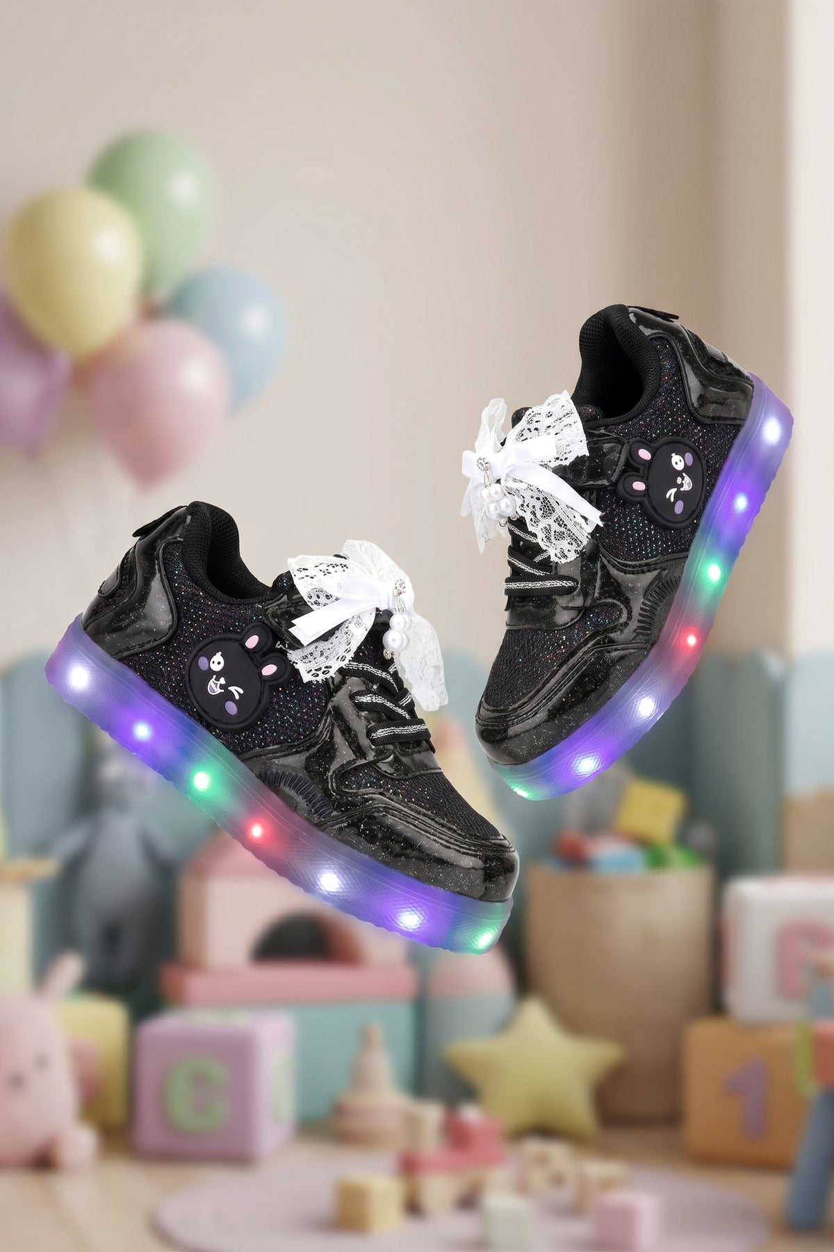 Çocuk Işıklı Sneaker Spor Ayakkabı 2026 - Kids DS Chen - Siyah