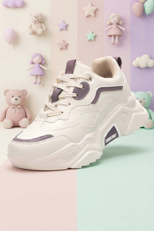 Kids DS 2110 Bej Mor Çocuk Sneaker Günlük Spor Ayakkabı