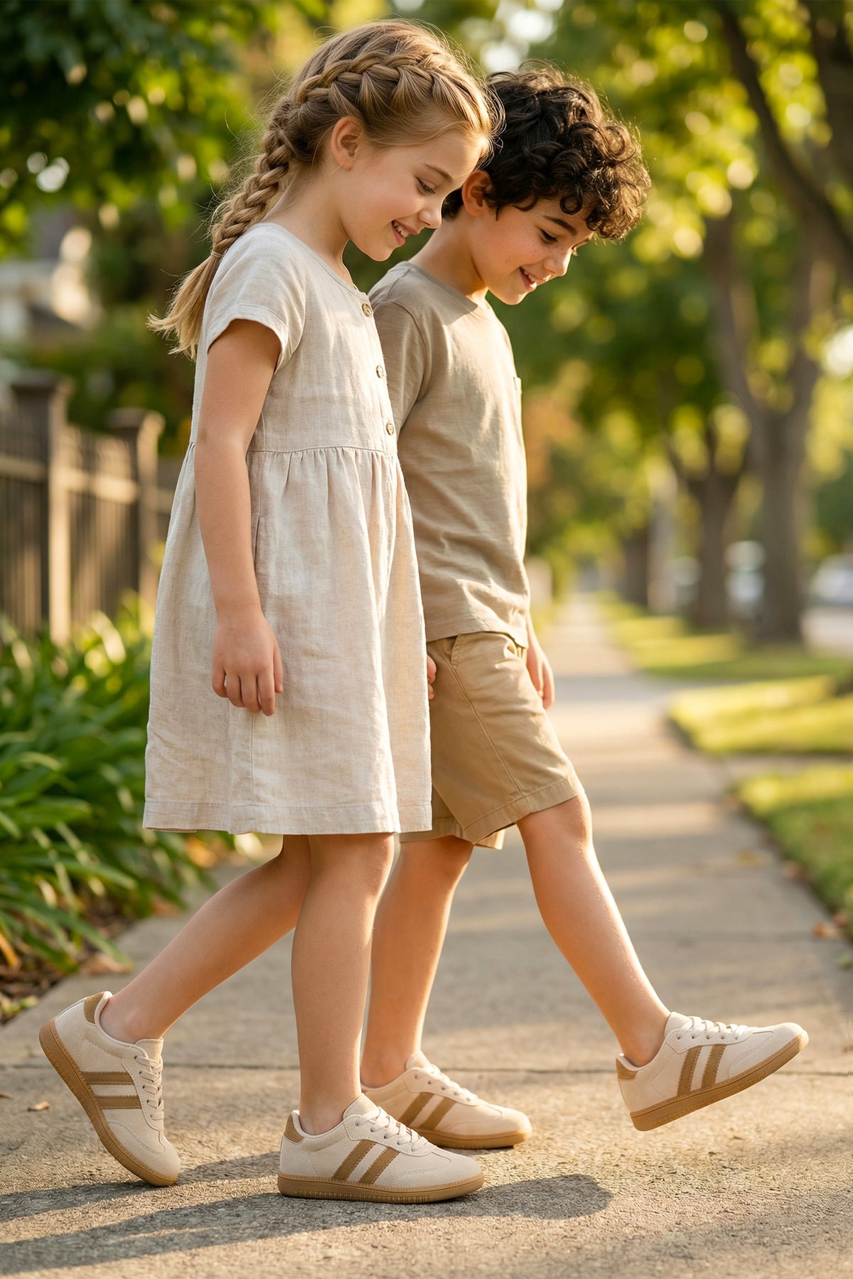 DS ChaCha Kids Süet Bej Çocuk Sneaker
