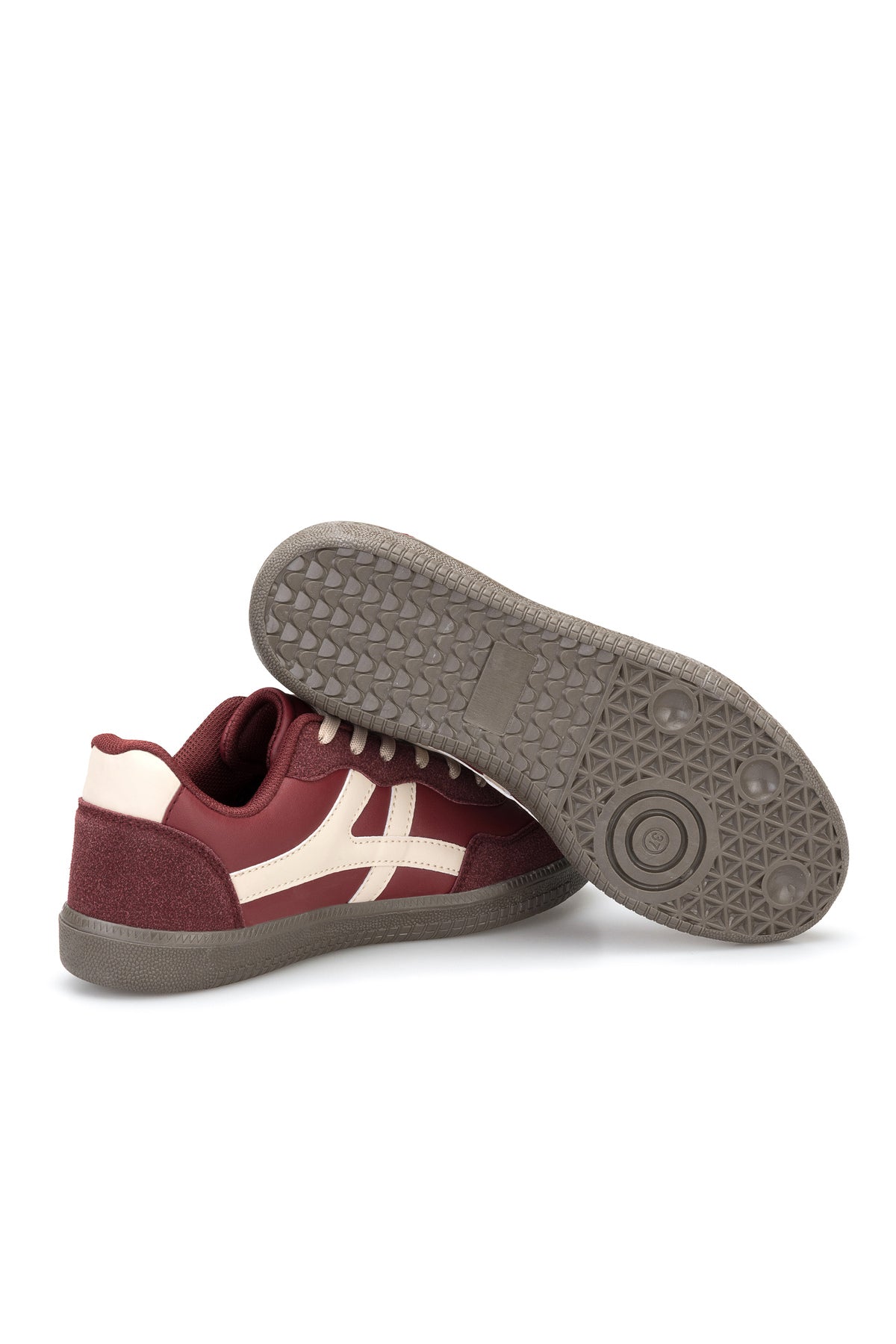 DS Ruby Kadın Sneaker Günlük Spor Ayakkabı - Bordo Bej