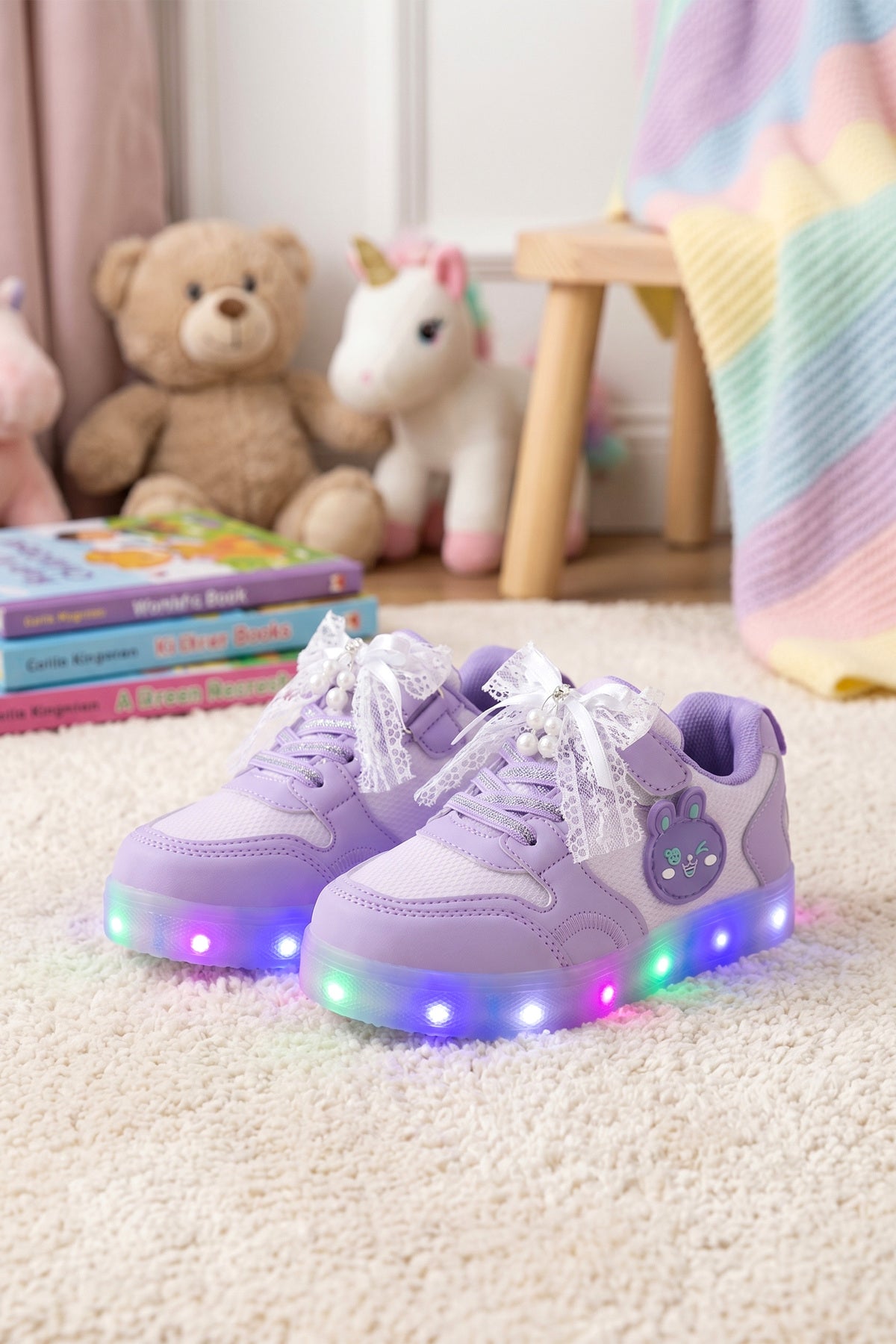 Çocuk Işıklı Sneaker Spor Ayakkabı 2026 - Kids DS Chen - Mor Lila