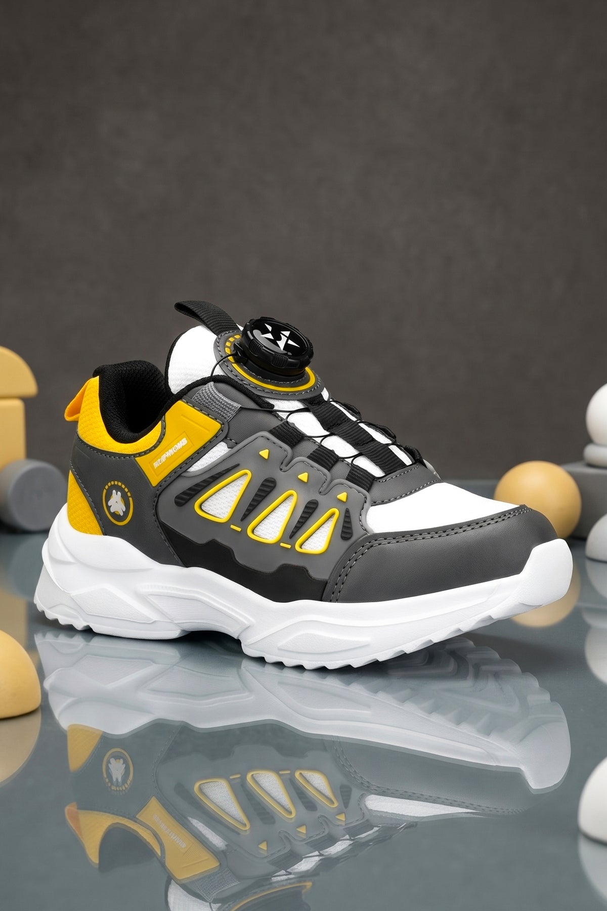 Kids DS Rubick Akıllı Bağcıklı Beyaz Sarı Çocuk Sneaker Günlük Spor Ayakkabı