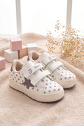 Çocuk Sneaker Günlük Spor Cırtlı Ayakkabı 2026 - Kids DS Omega - Bej Mor