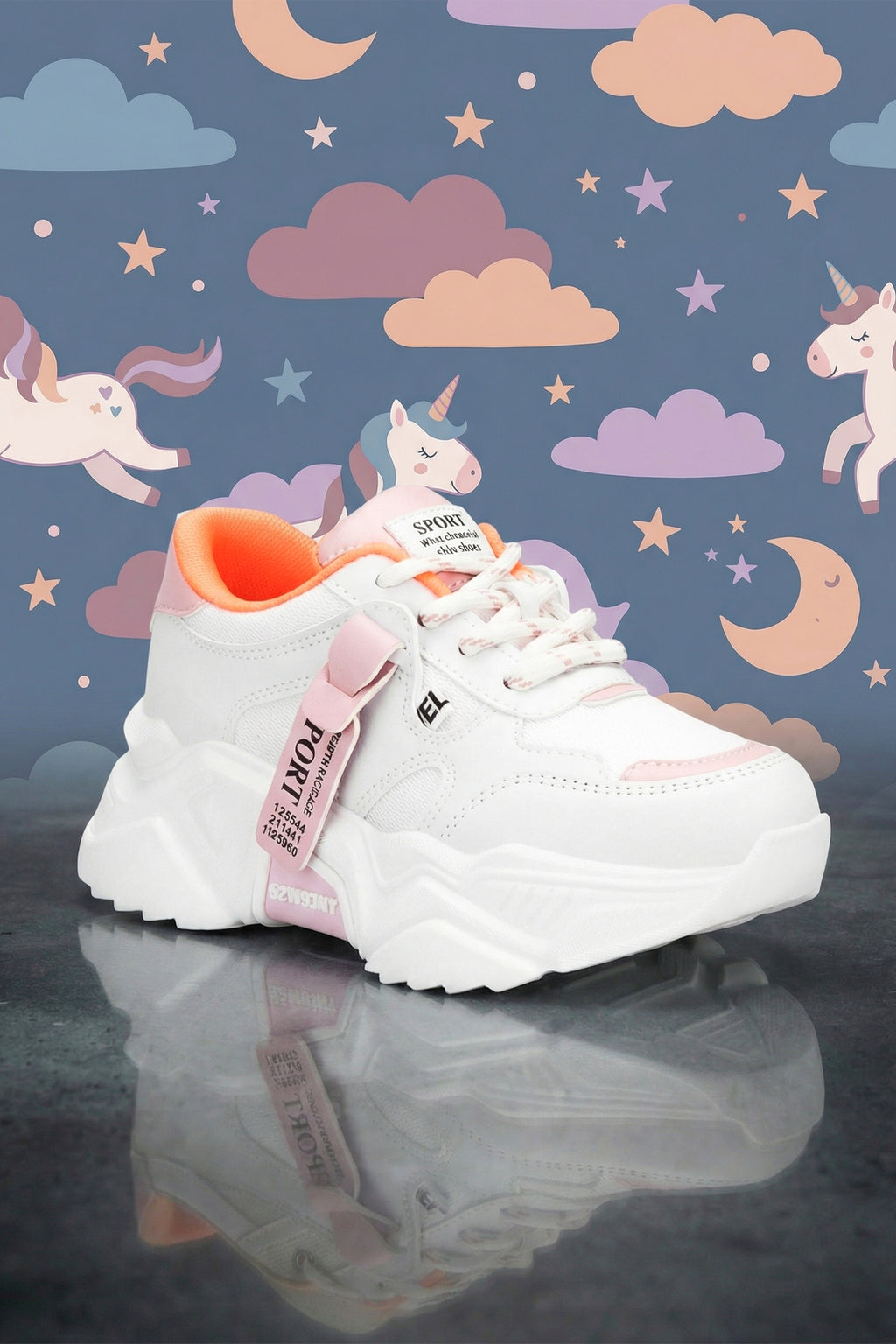 Kids DS 2051 Beyaz Pudra Çocuk Sneaker Günlük Spor Ayakkabı