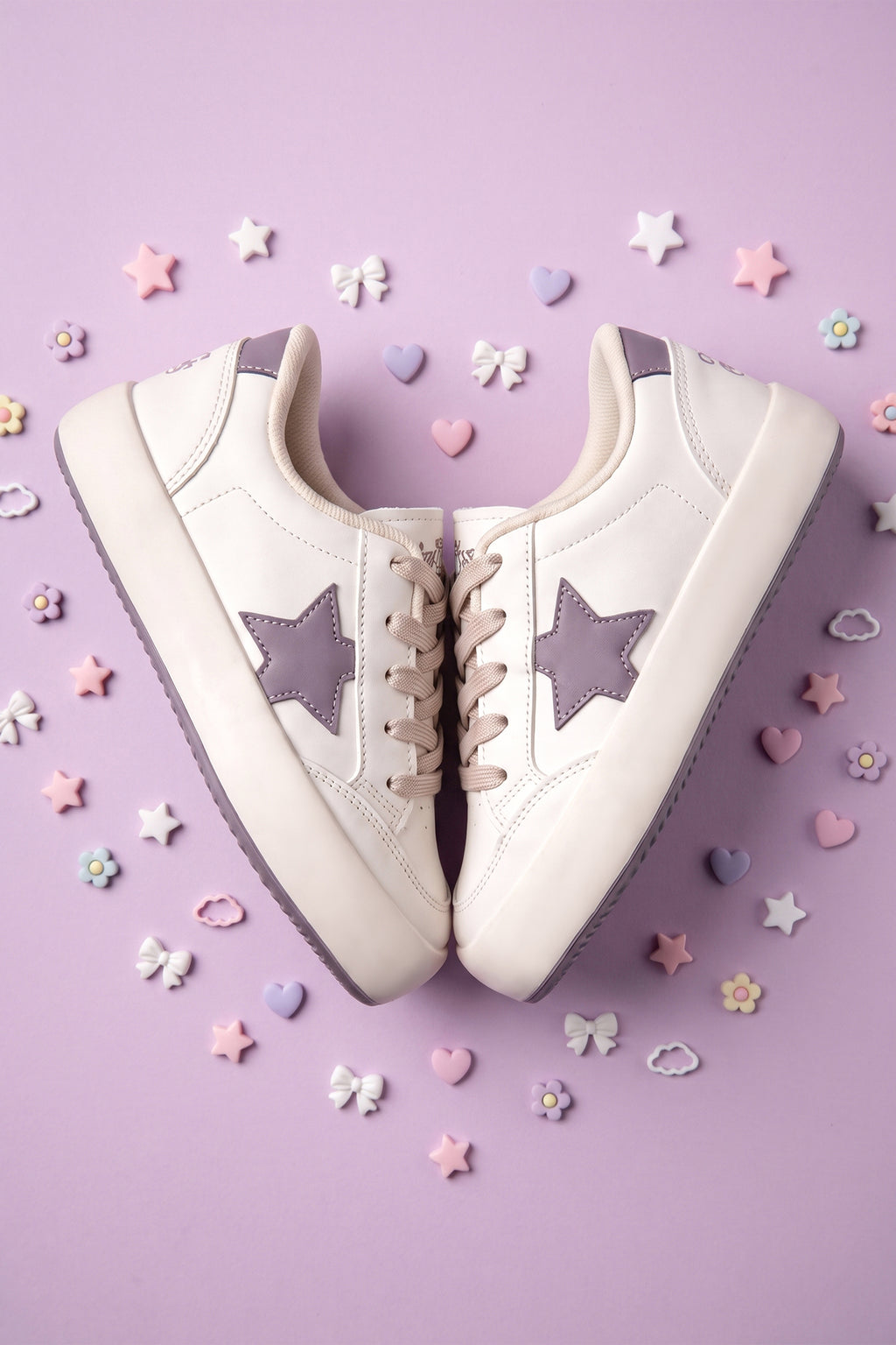 Kids DS Oracle Bej Mor Çocuk Sneaker Günlük Spor Bağcıklı Ayakkabı - Bej Mor