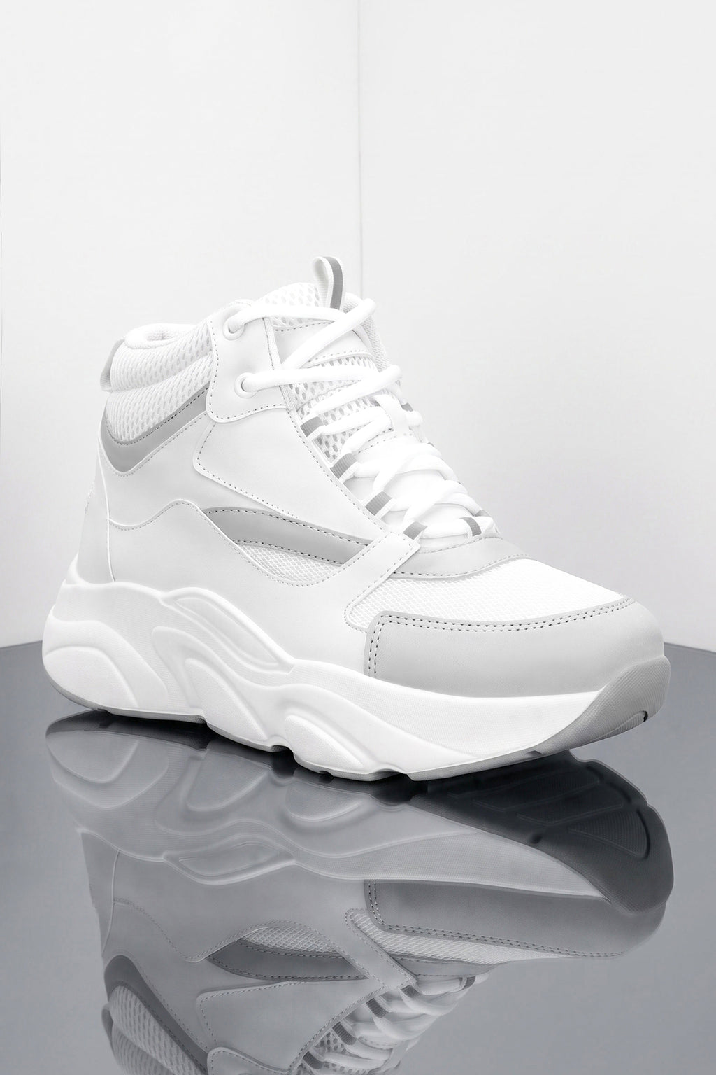 Unisex Sneaker Spor Ayakkabı 2026 - DS.MJ1838 - Bilekli Beyaz