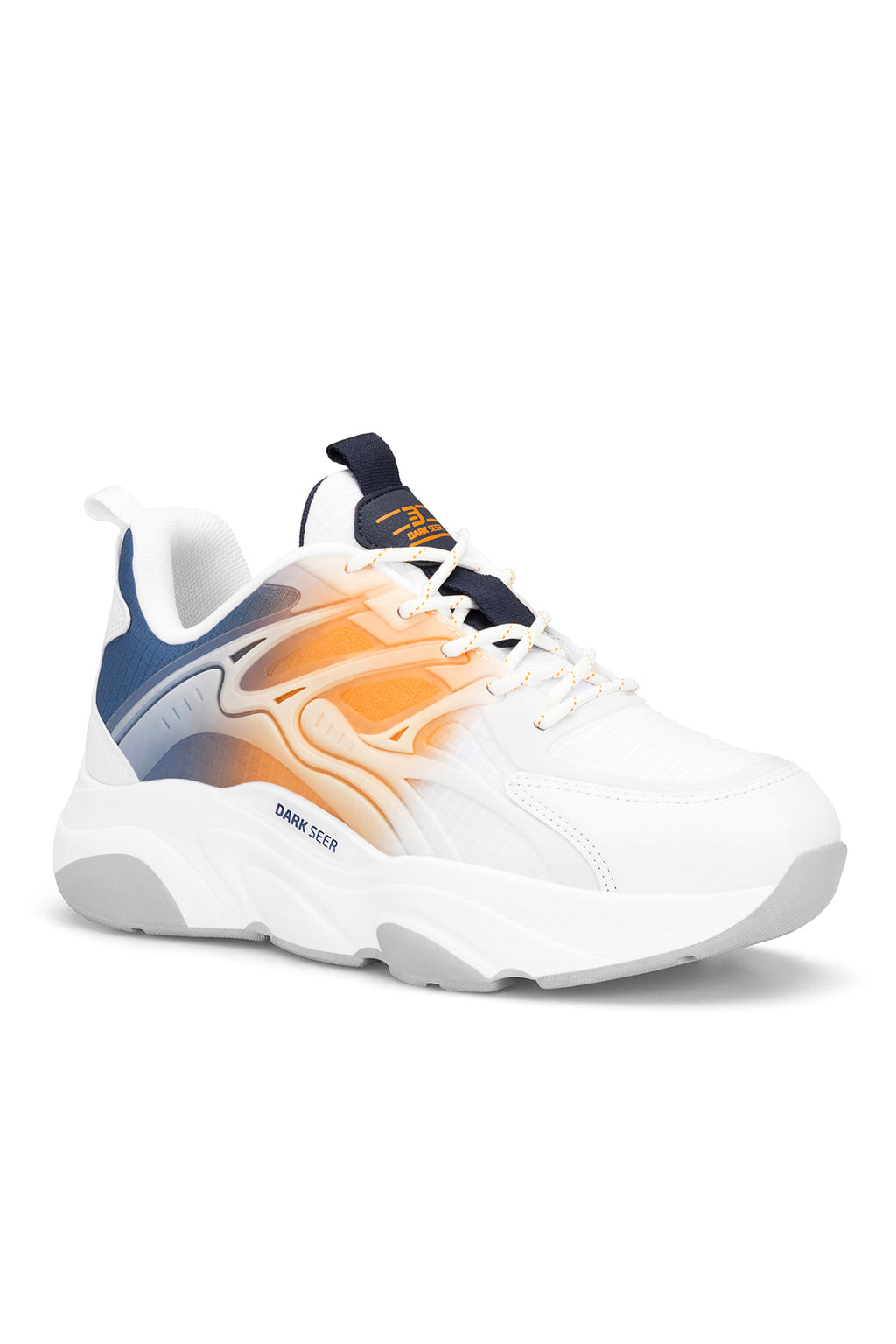 Unisex Sneaker Spor Ayakkabı 2026 - DS STORM - Beyaz Turuncu Lacivert