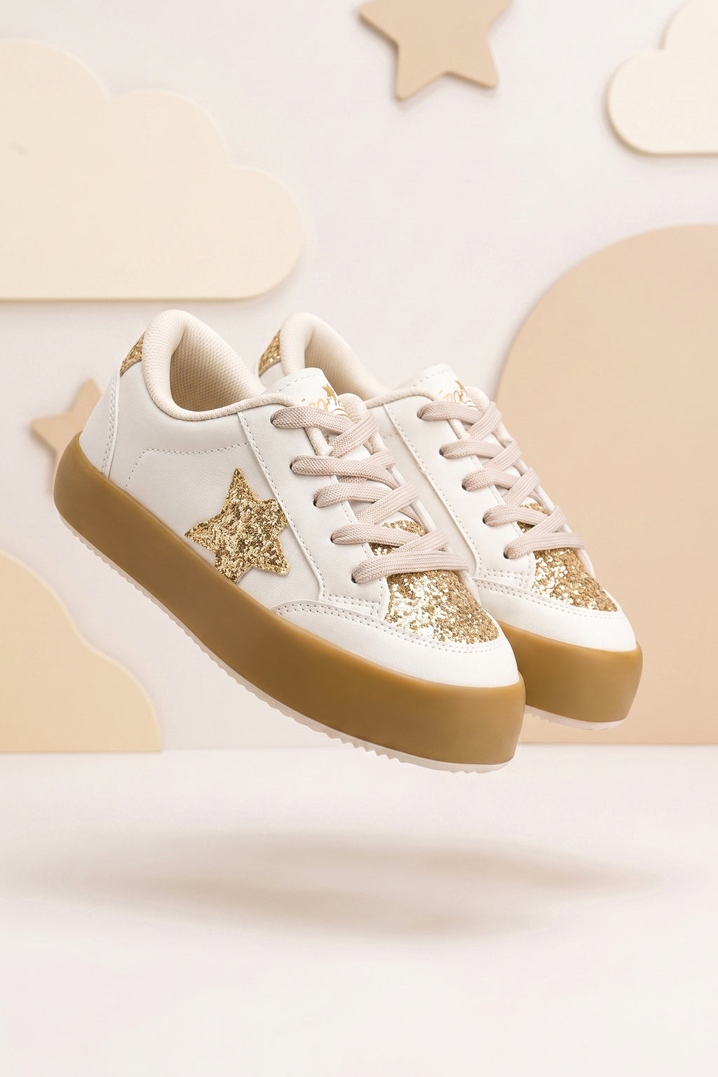 Kids DS Oracle Bej Altın Çocuk Sneaker Günlük Spor Bağcıklı Ayakkabı - Bej Altın