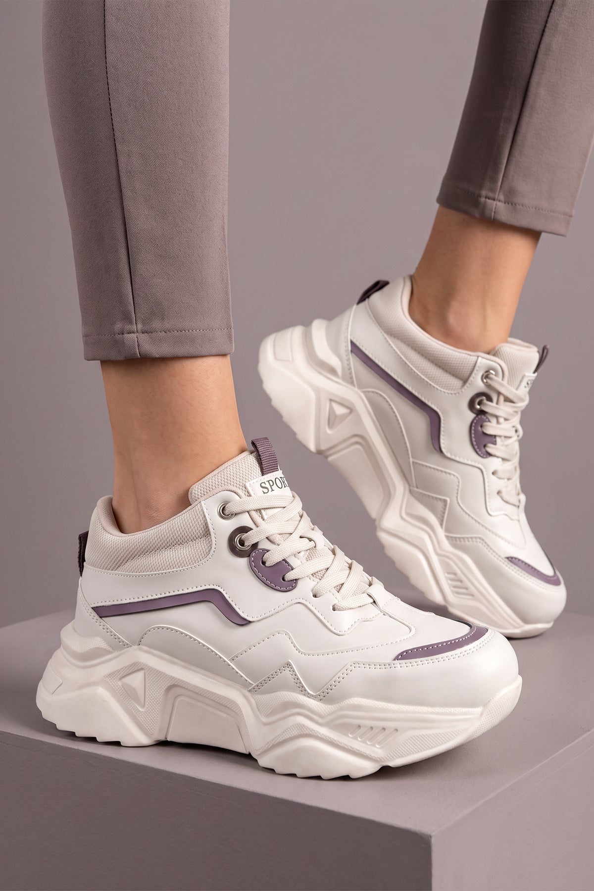 Kadın Sneaker Spor Ayakkabı 2026 - DS.PMD239K2110 - Bilekli Mor