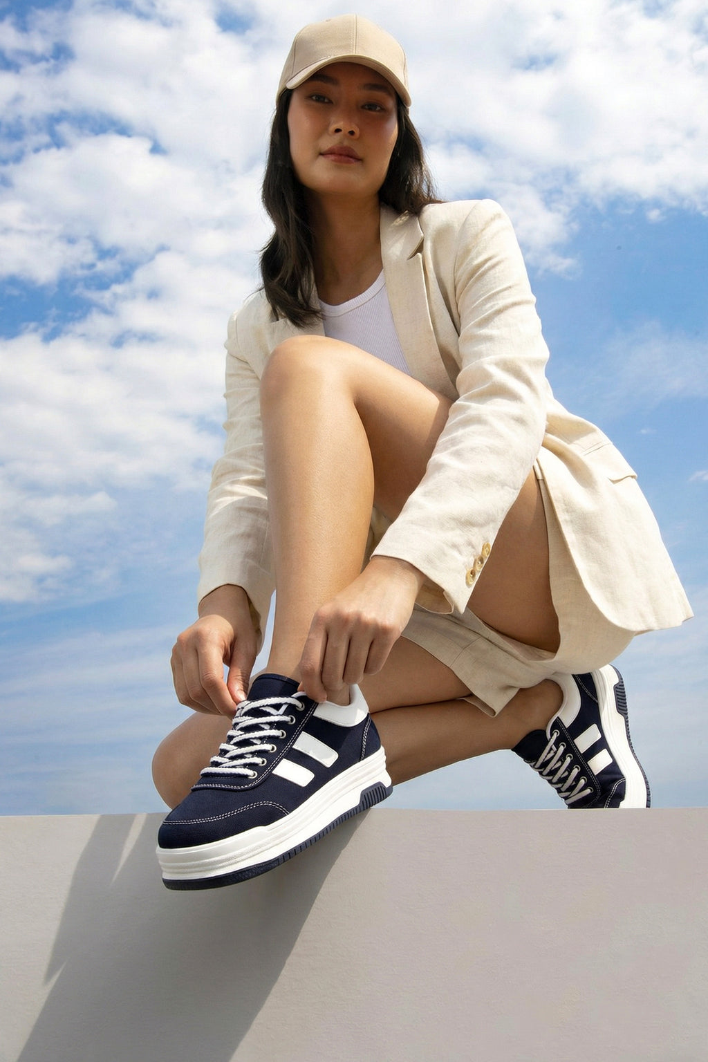 DS Sapphire Lacivert Beyaz Kadın Sneaker