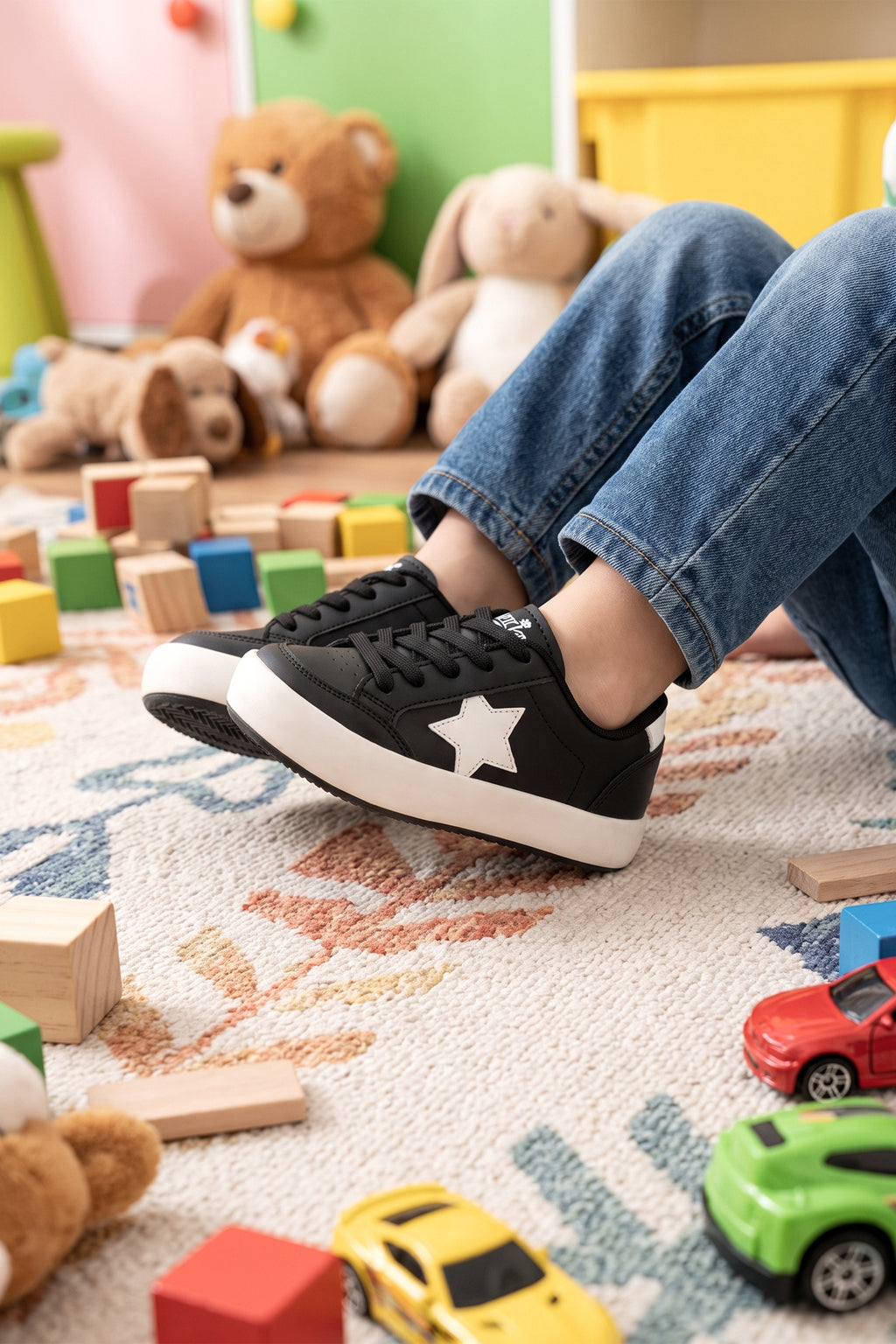 Kids DS Oracle Siyah Bej Çocuk Sneaker Günlük Spor Bağcıklı Ayakkabı - Siyah Bej