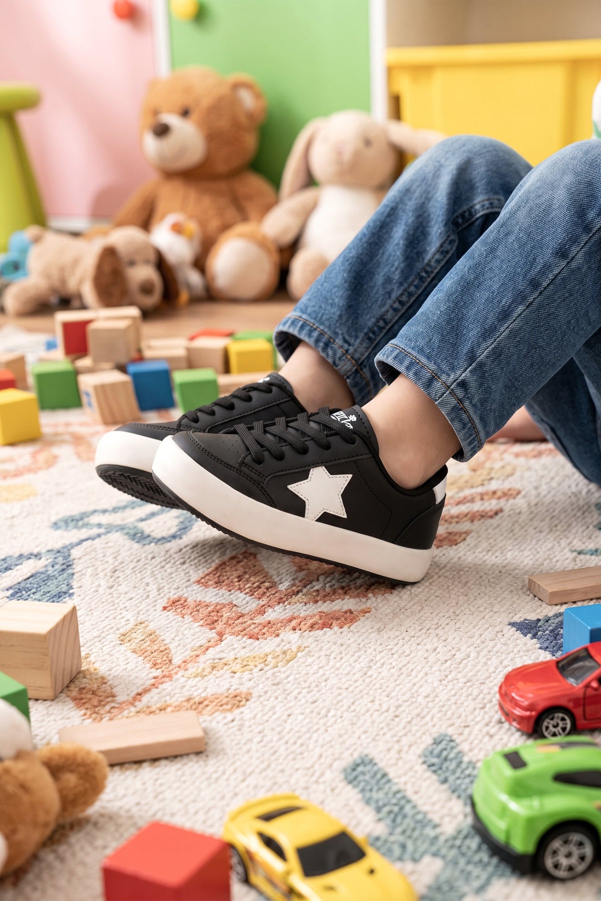 Kids DS Oracle Siyah Bej Çocuk Sneaker Günlük Spor Bağcıklı Ayakkabı - Siyah Bej