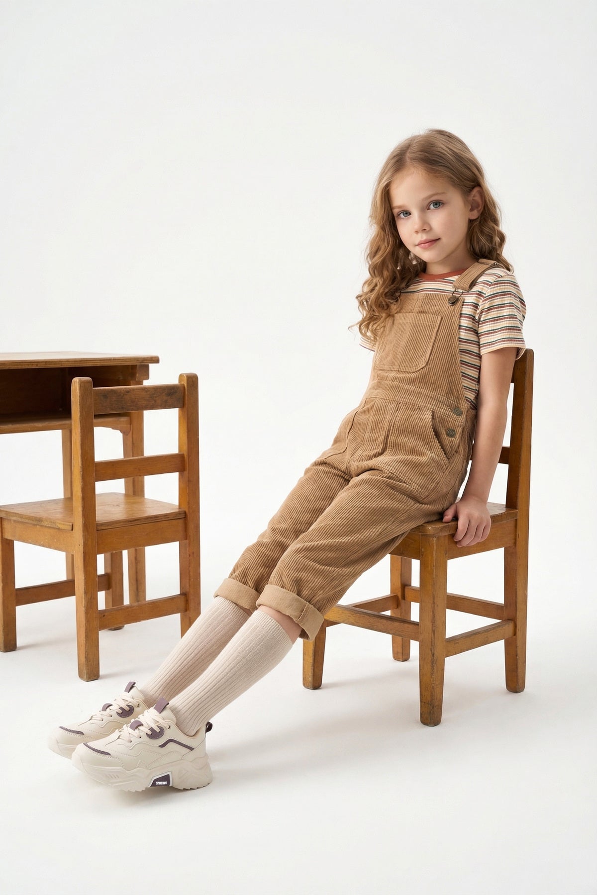 Kids DS 2110 Bej Mor Çocuk Sneaker Günlük Spor Ayakkabı