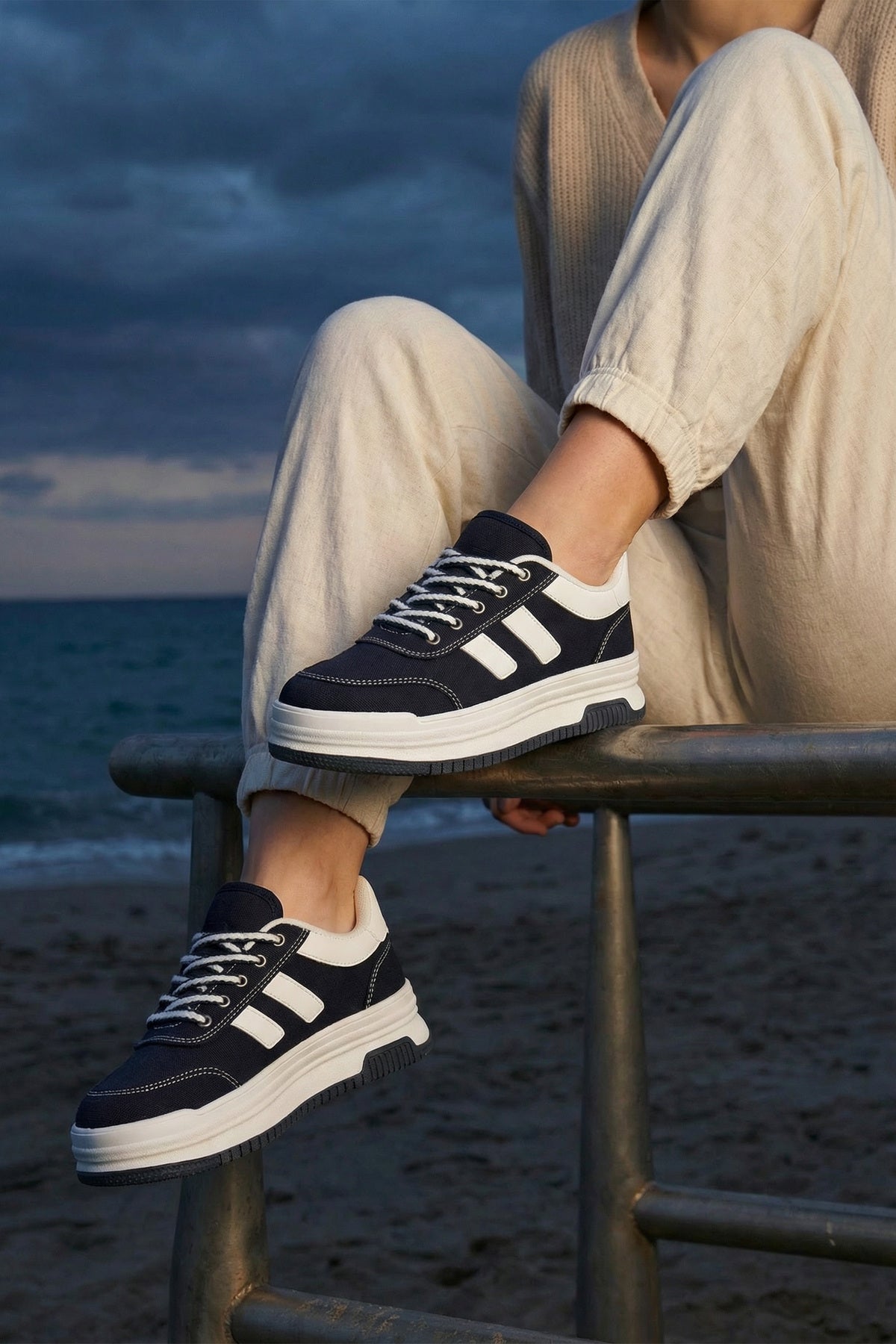 DS Sapphire Lacivert Beyaz Kadın Sneaker