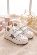 Kids DS Omega Bej Mor Çocuk Sneaker Günlük Spor Cırtlı Ayakkabı - Bej Mor