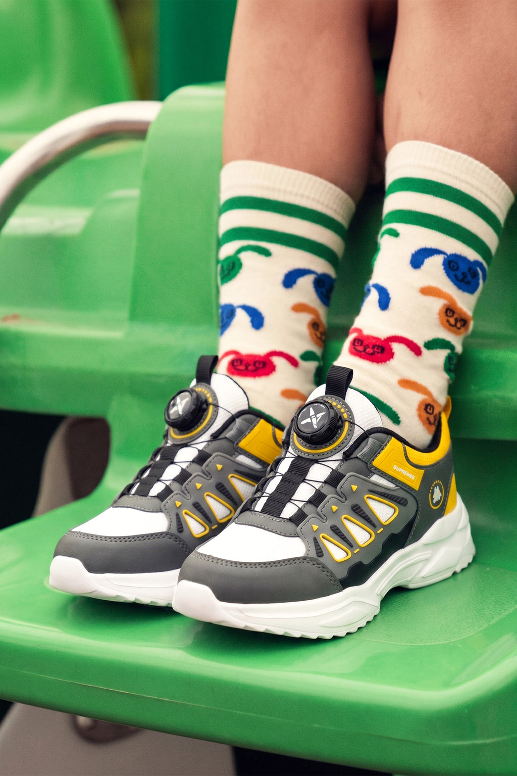 Kids DS Rubick Akıllı Bağcıklı Beyaz Sarı Çocuk Sneaker Günlük Spor Ayakkabı