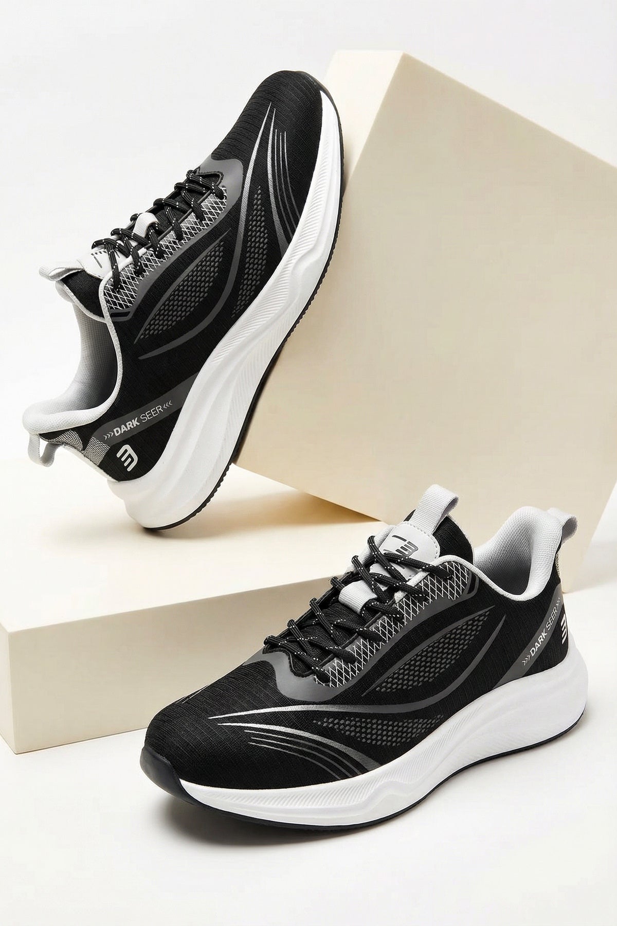 Unisex Sneaker Spor Ayakkabı 2026 - DS SPECTRE - Siyah Beyaz