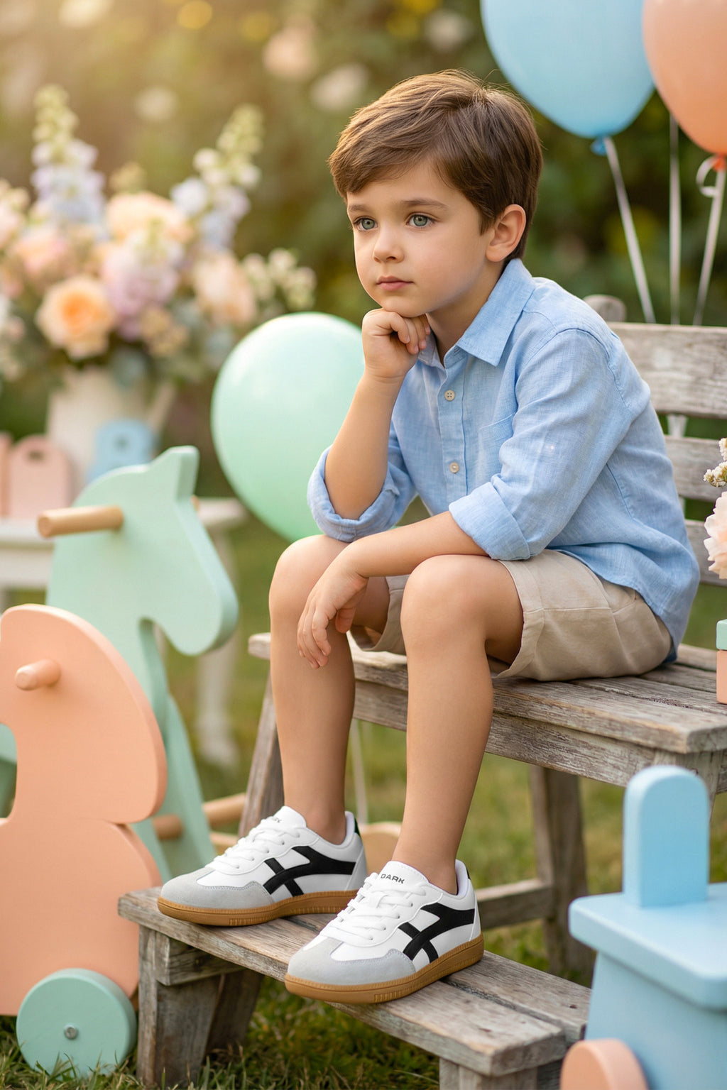 Kids DS RUBY Beyaz Siyah Çocuk Sneaker Günlük Spor Ayakkabı