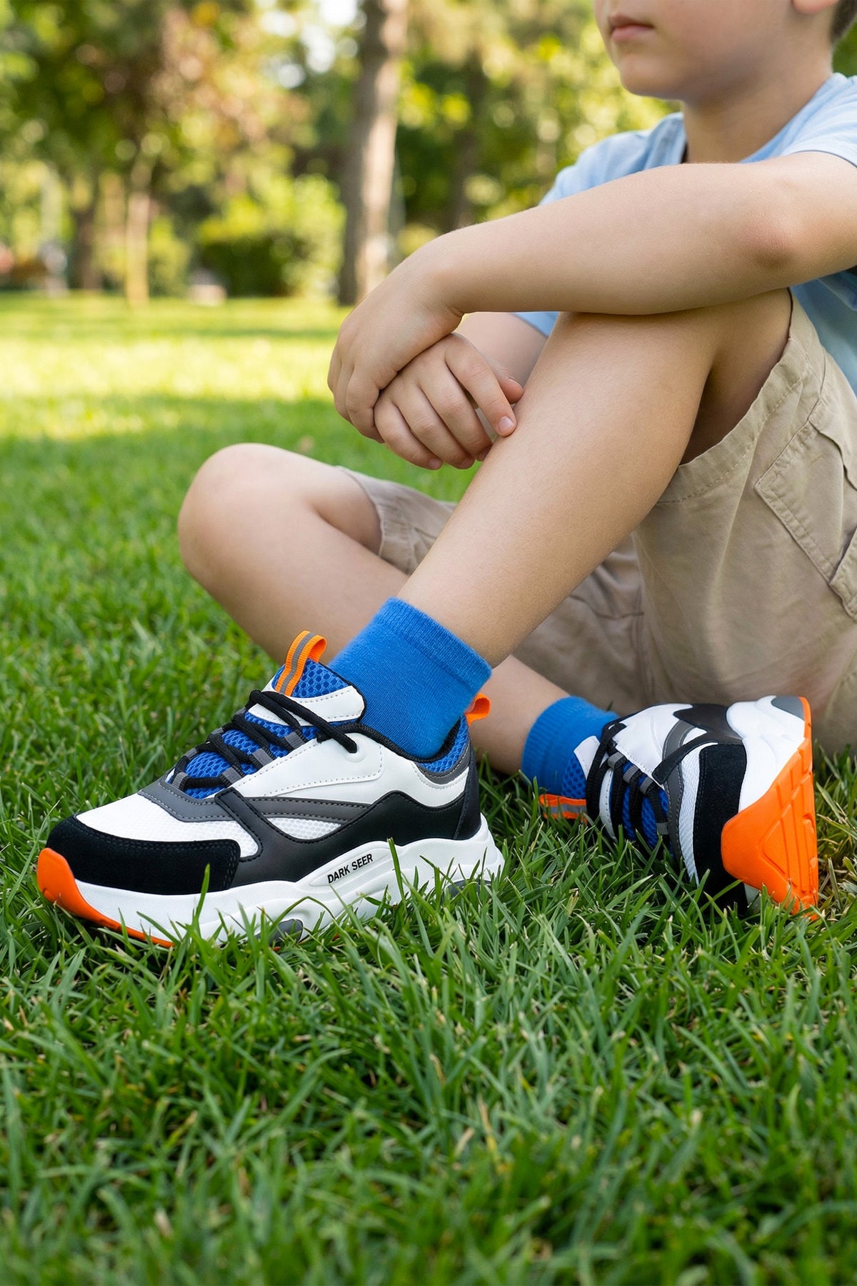 Kids DS 1838 Beyaz Mavi Çocuk Sneaker Günlük Spor Ayakkabı