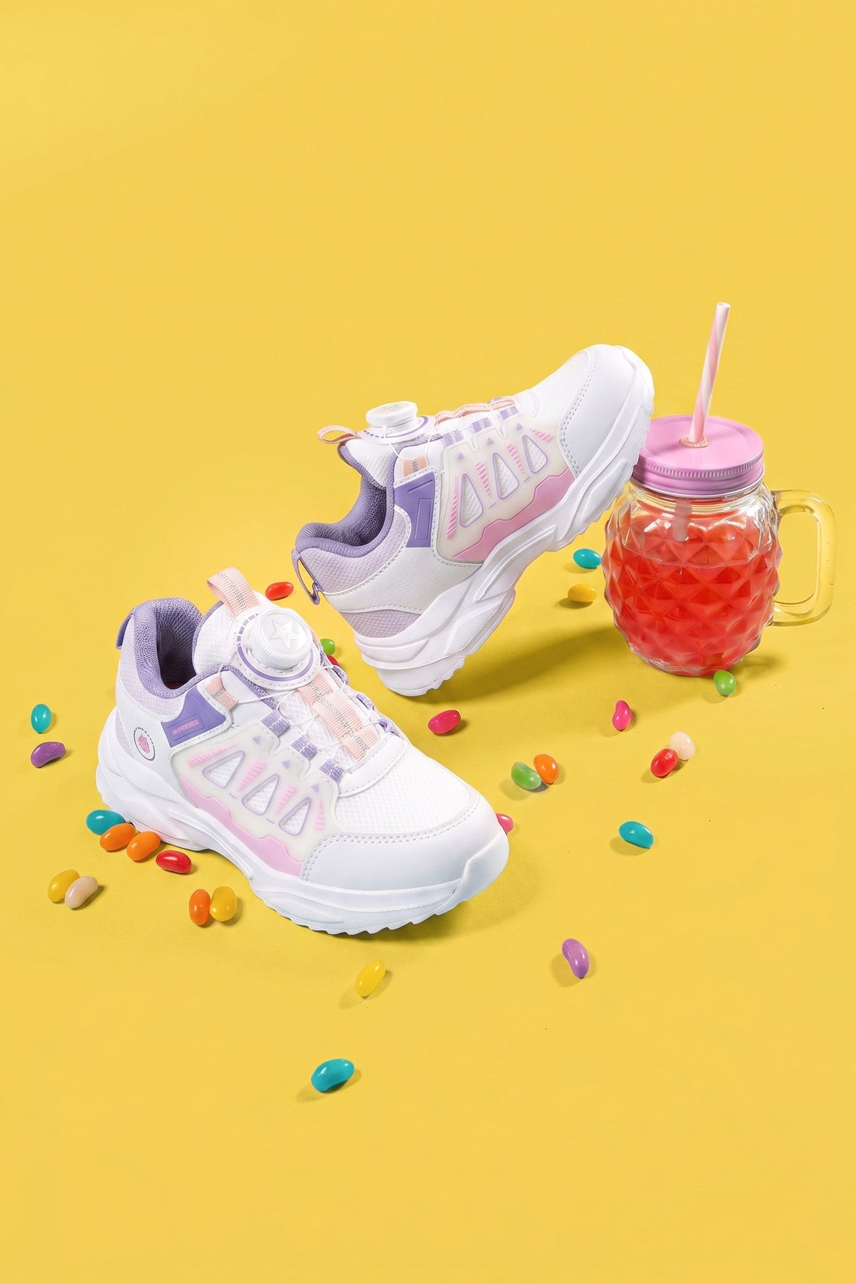 Kids DS Rubick Akıllı Bağcıklı Beyaz Mor Çocuk Sneaker Günlük Spor Ayakkabı