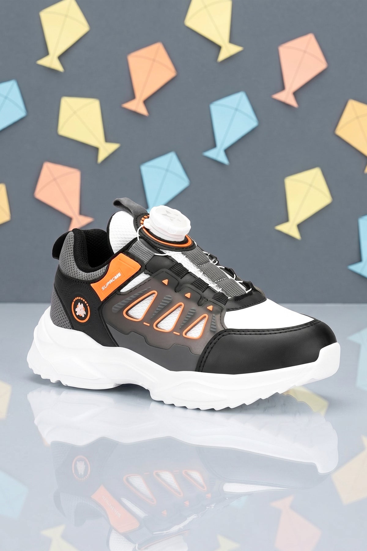 Kids DS Rubick Akıllı Bağcıklı Beyaz Turuncu Çocuk Sneaker Günlük Spor Ayakkabı