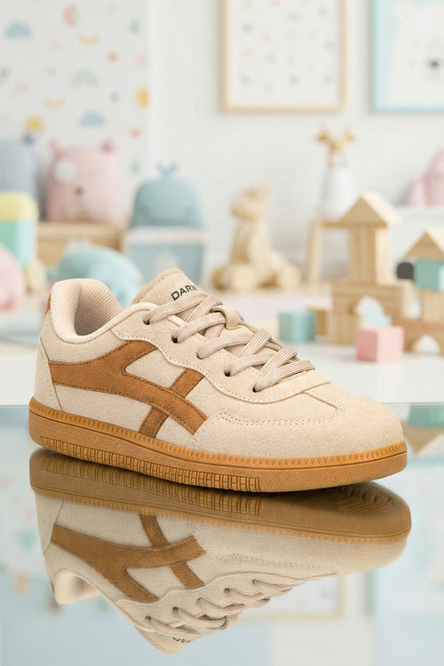 Kids DS RUBY Süet Bej Taba Çocuk Sneaker Günlük Spor Ayakkabı