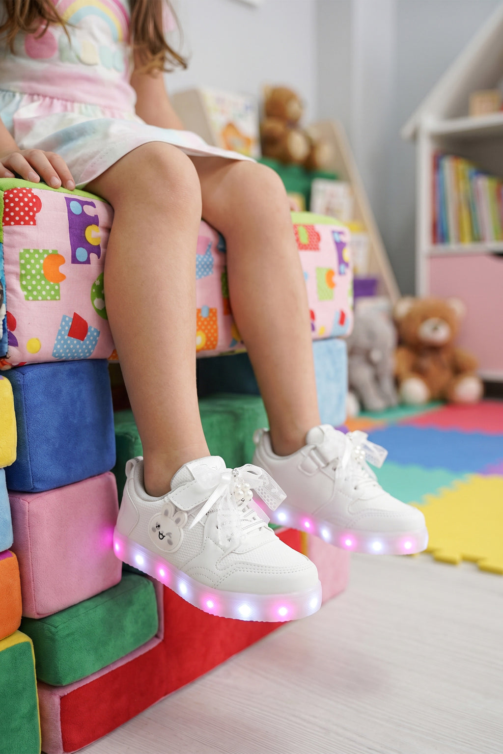 Çocuk Işıklı Sneaker Spor Ayakkabı 2026 - Kids DS Chen - Beyaz