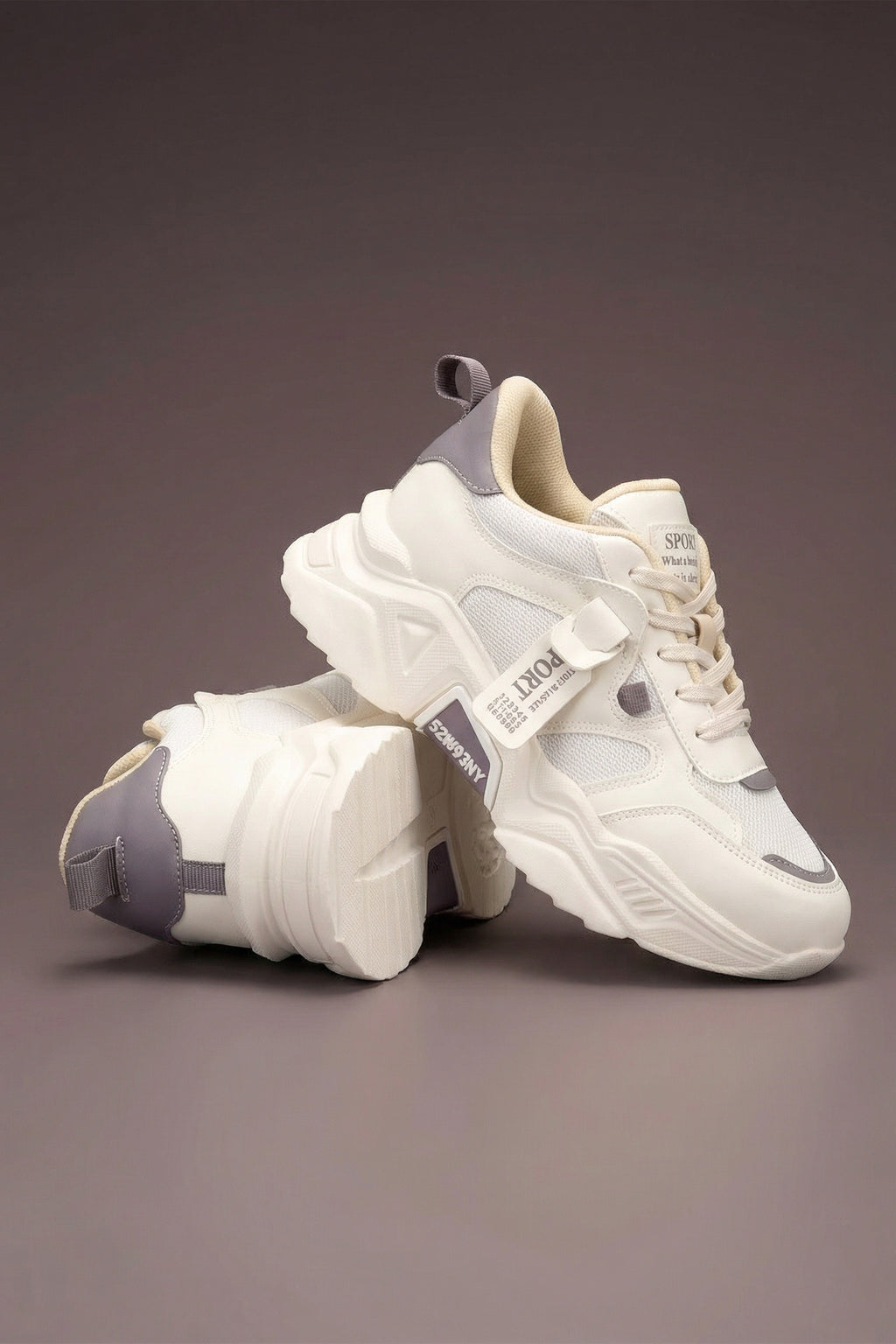 DS.PMD239K2051 Bej Mor Kadın Sneaker Günlük Spor Ayakkabı