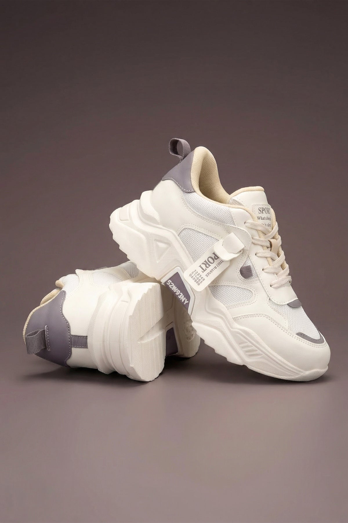 DS.PMD239K2051 Bej Mor Kadın Sneaker Günlük Spor Ayakkabı