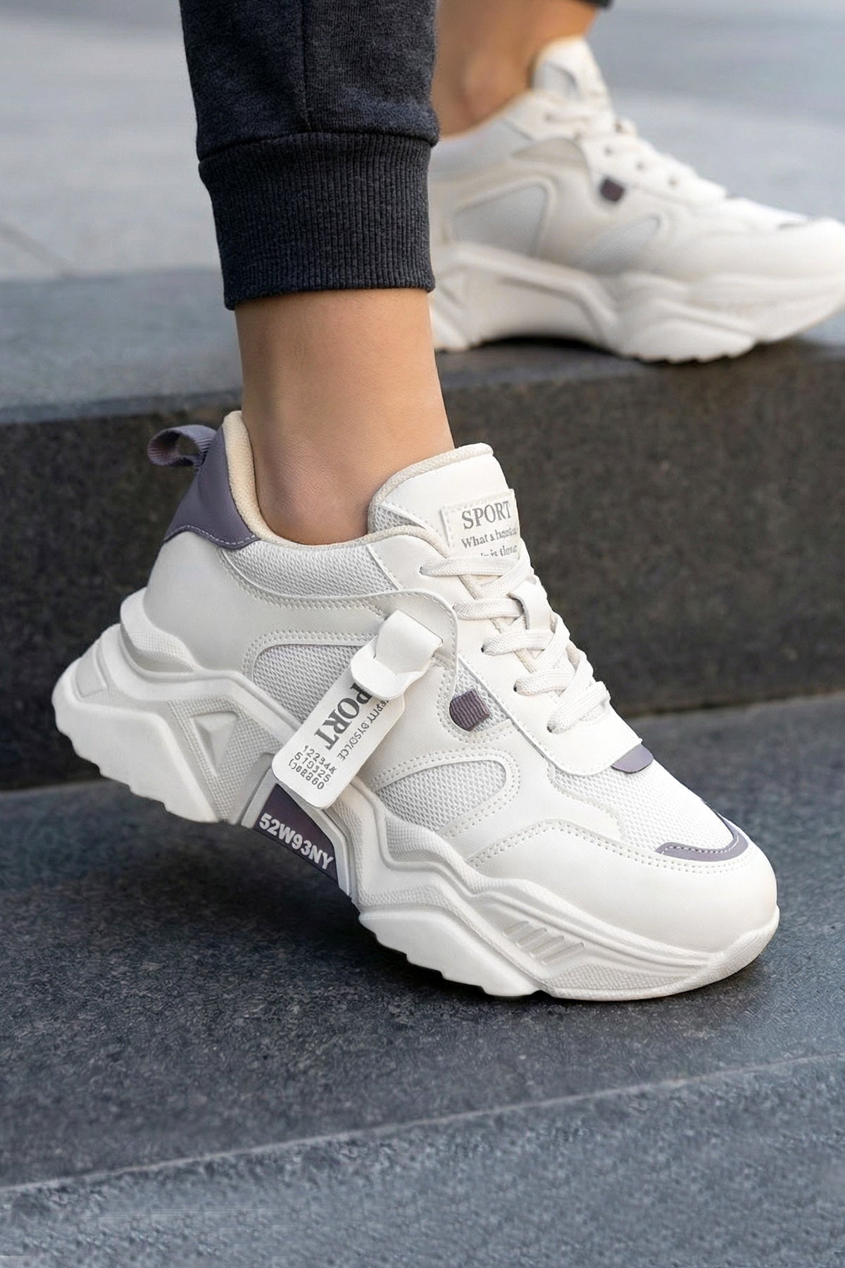 Kadın Sneaker Spor Ayakkabı 2026 - DS.PMD239K2051 - Bej Mor