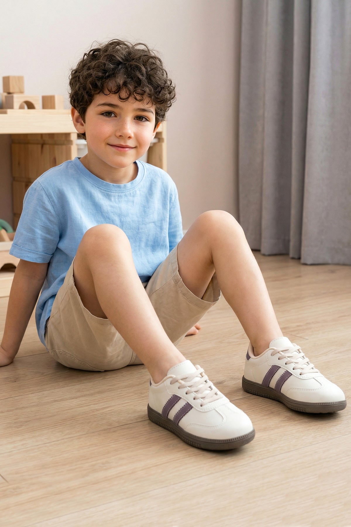 DS ChaCha Kids Bej Mor Çocuk Sneaker