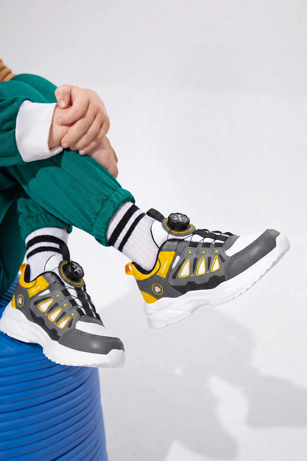 Kids DS Rubick Akıllı Bağcıklı Beyaz Sarı Çocuk Sneaker Günlük Spor Ayakkabı