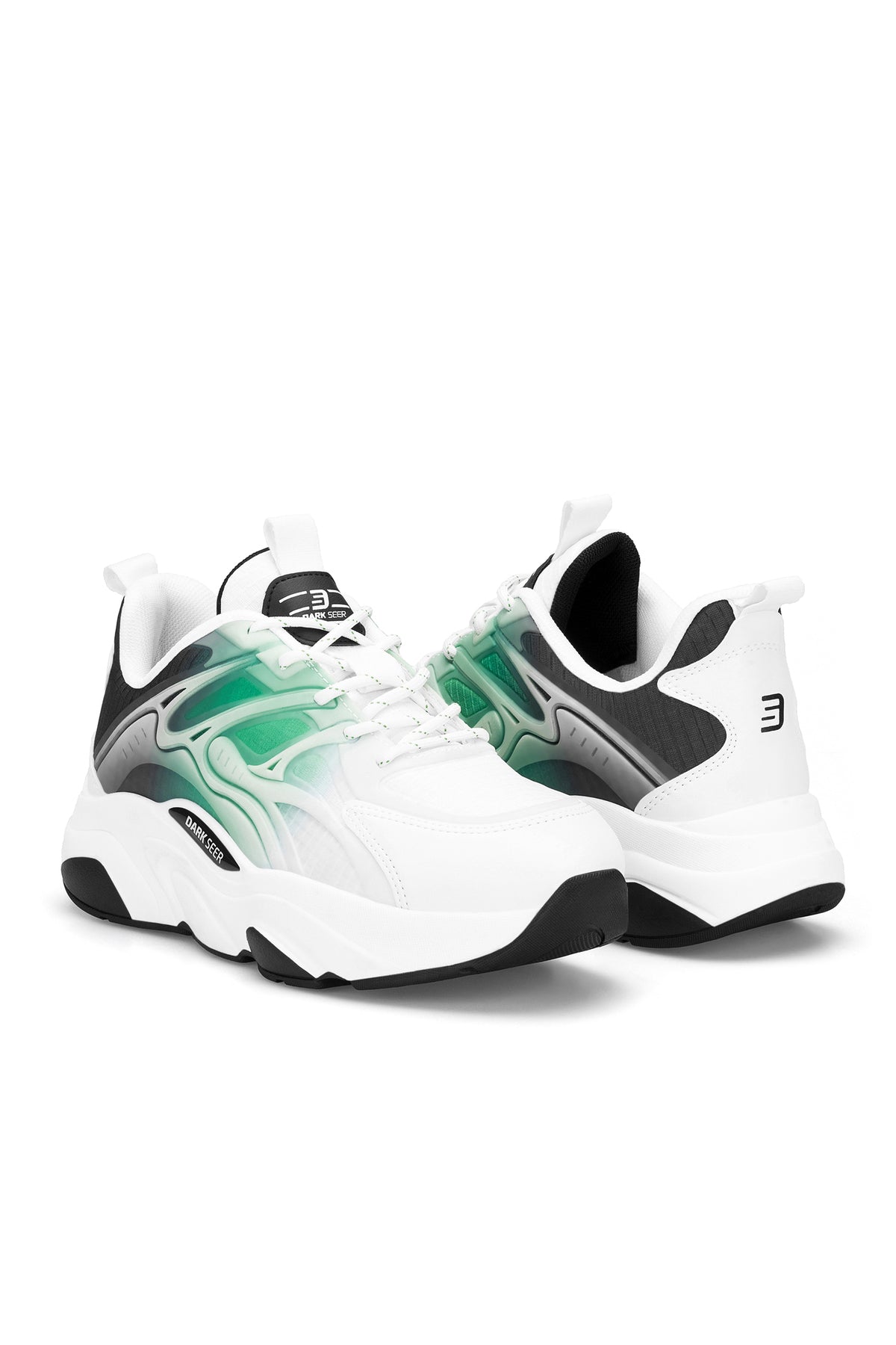 Unisex Sneaker Spor Ayakkabı 2026 - DS STORM - Beyaz Yeşil Siyah