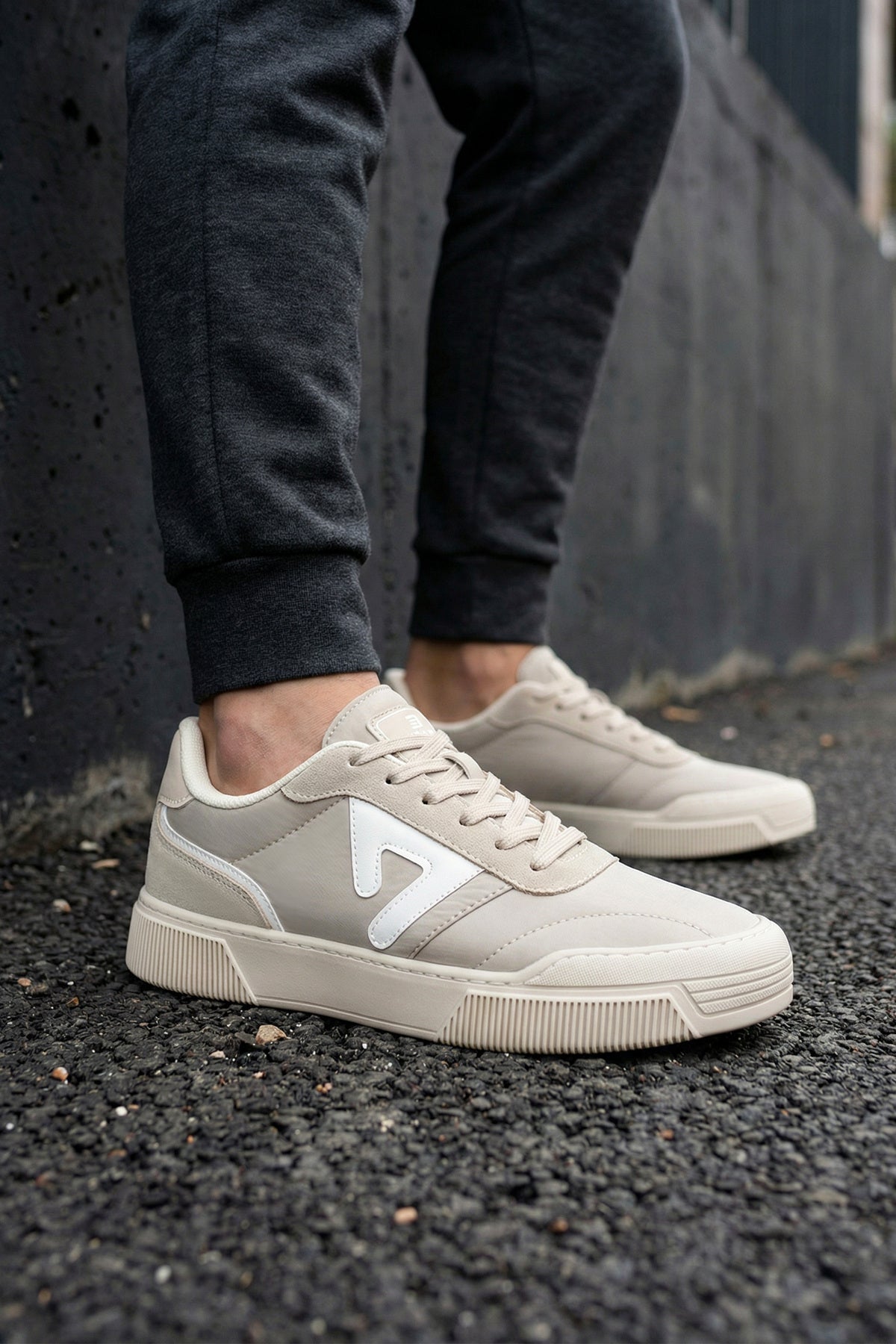 DS Midas Bej Beyaz Erkek Sneaker Günlük Spor Ayakkkabı