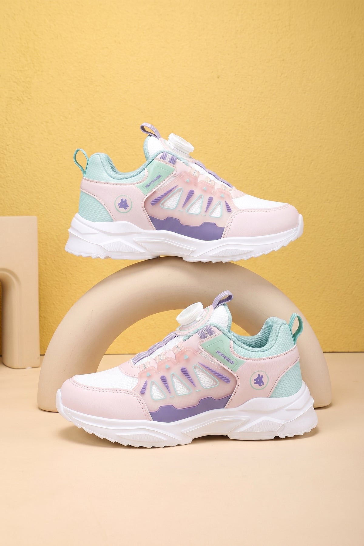 Kids DS Rubick Akıllı Bağcıklı Beyaz Pudra Çocuk Sneaker Günlük Spor Ayakkabı