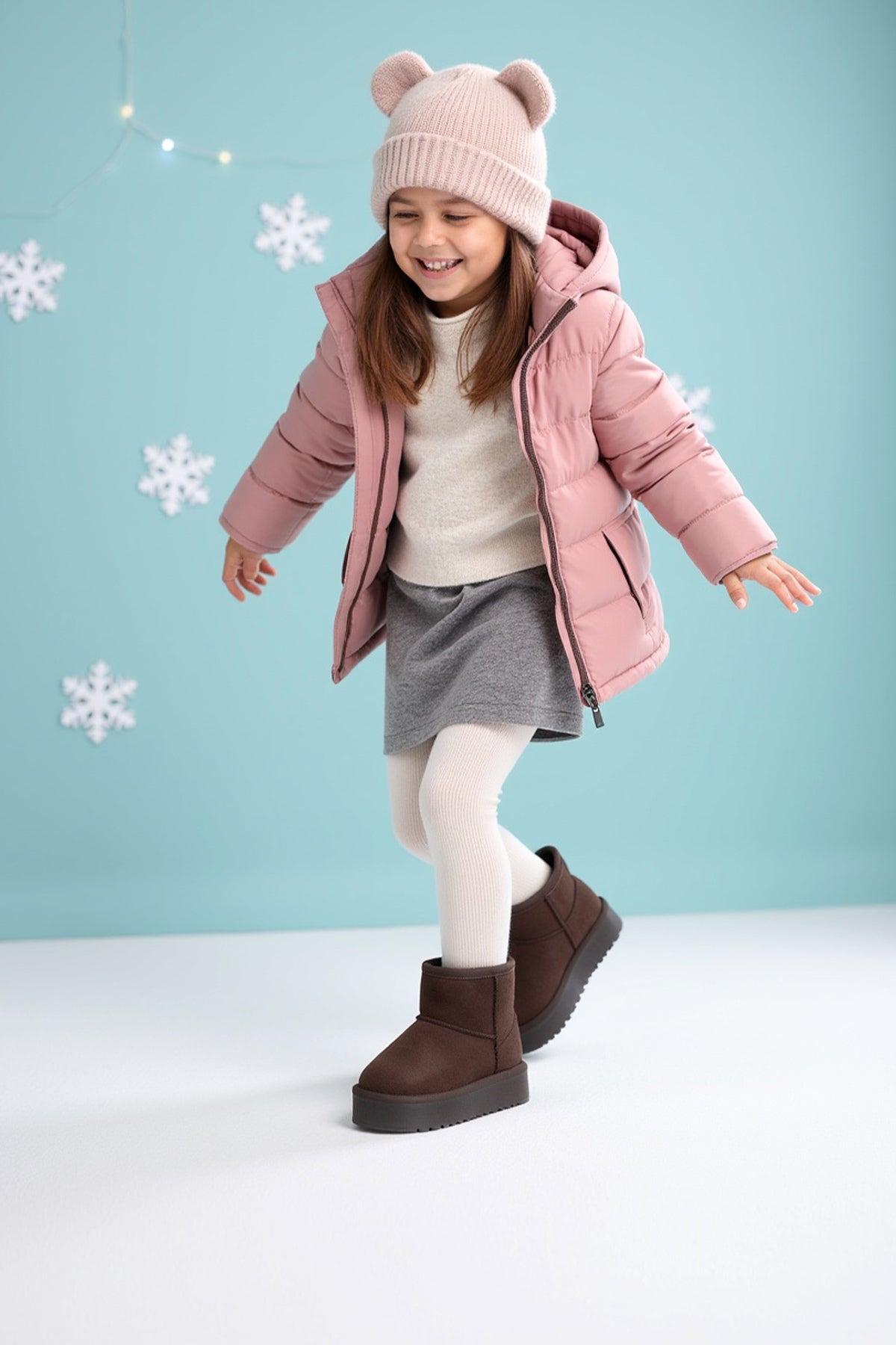 Kids DS Snie C. Kahverengi Kız Çocuk Kürklü Bot Günlük Ayakkabı Sneaker