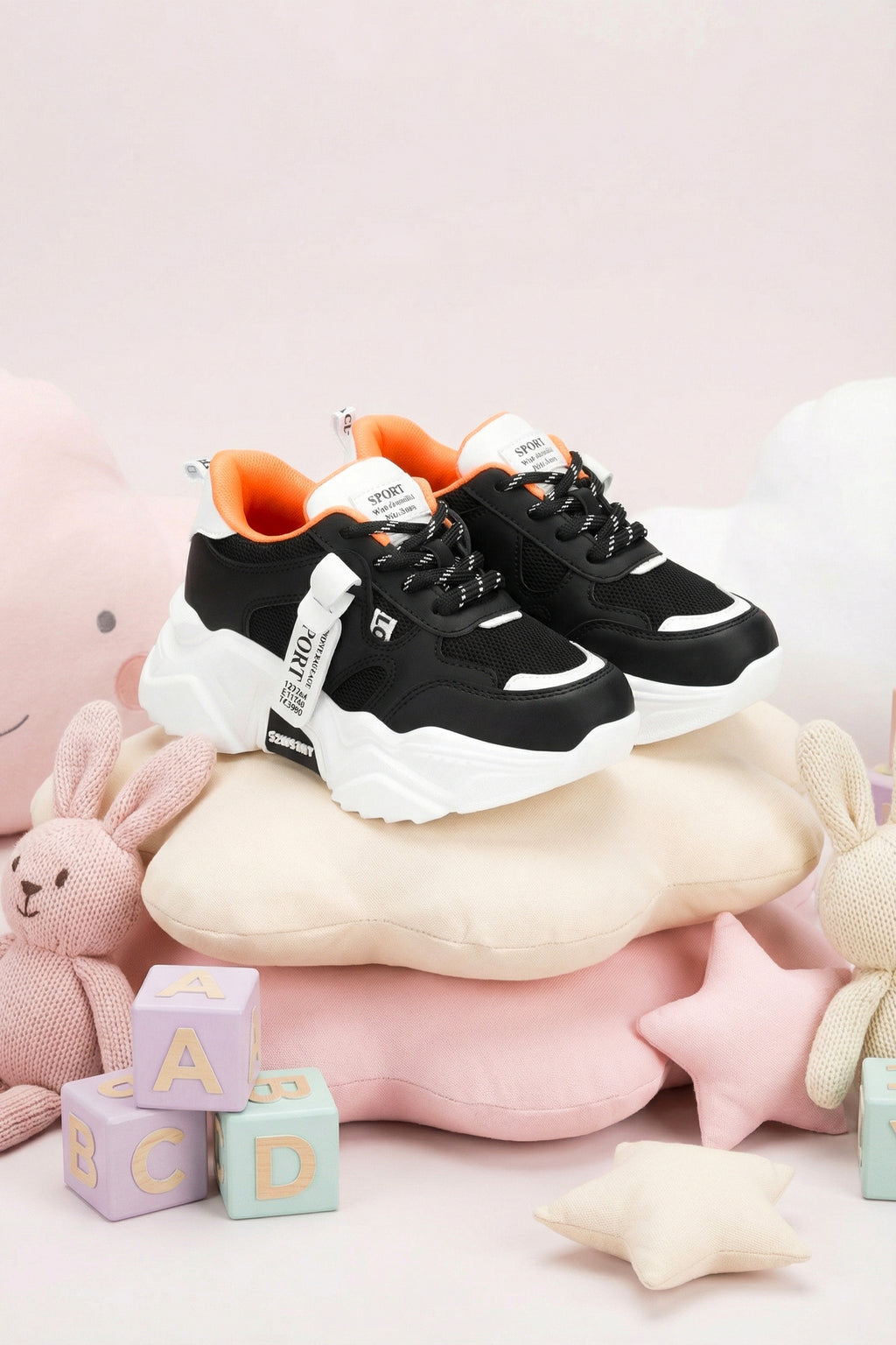 Kids DS 2051 Beyaz Siyah Çocuk Sneaker Günlük Spor Ayakkabı