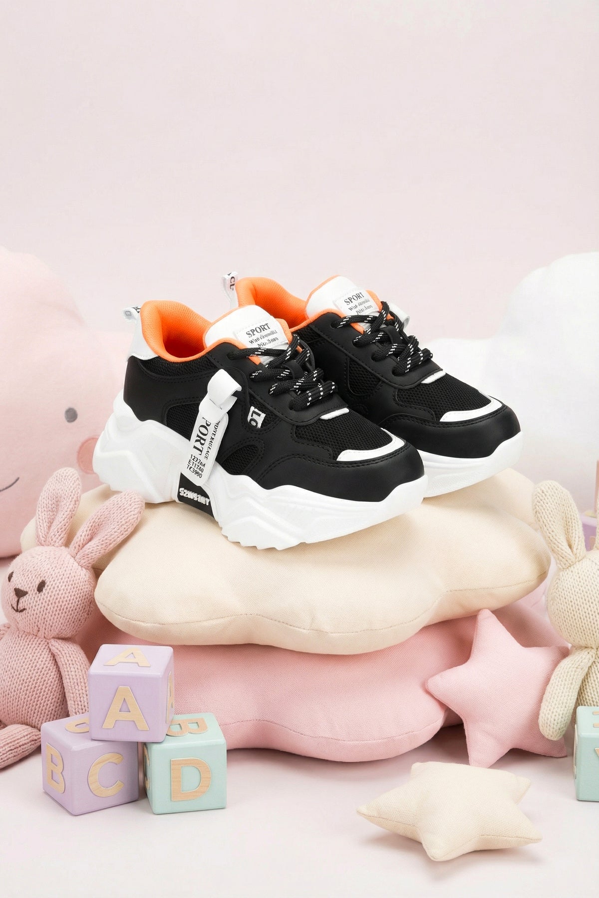 Kids DS 2051 Beyaz Siyah Çocuk Sneaker Günlük Spor Ayakkabı