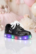Kids DS Chen Dantel Detaylı Işıklı Çocuk Ayakkabı Siyah Sneaker Günlük Spor Ayakkabı