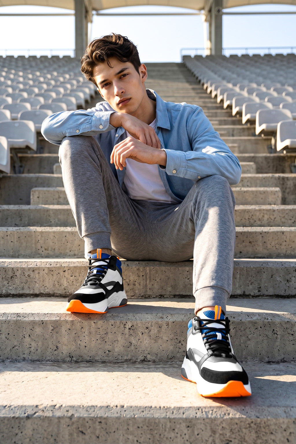 Unisex Sneaker Spor Ayakkabı 2026 - DS.MJ1838 - Bilekli B. Mavi
