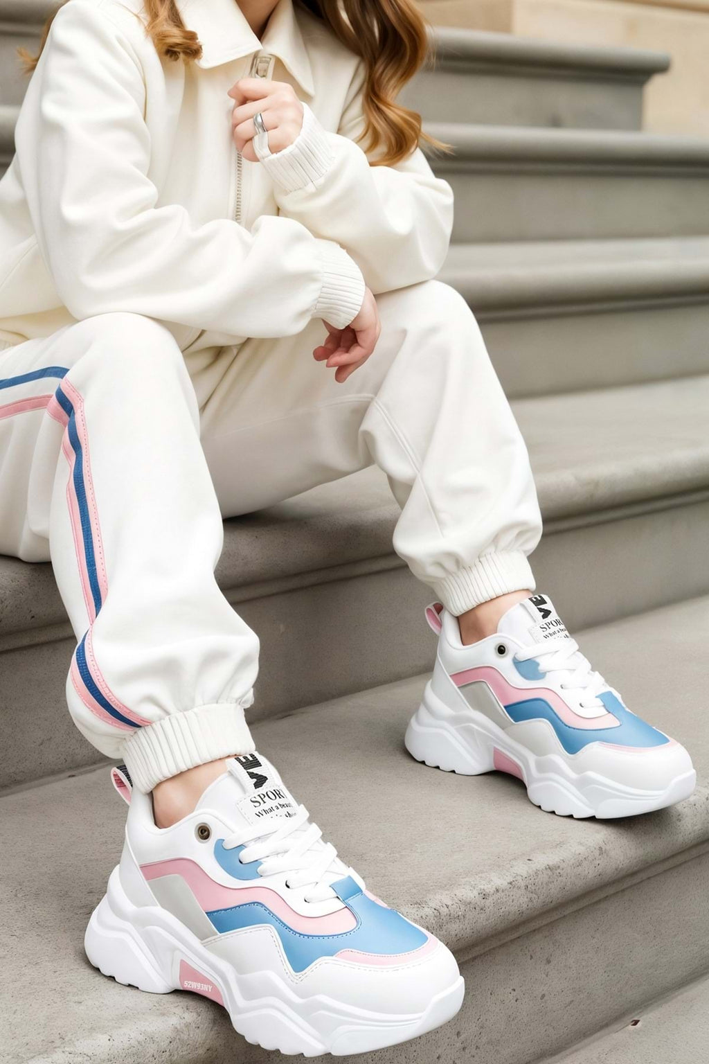Kids DS 2110 Beyaz Mavi Çocuk Sneaker