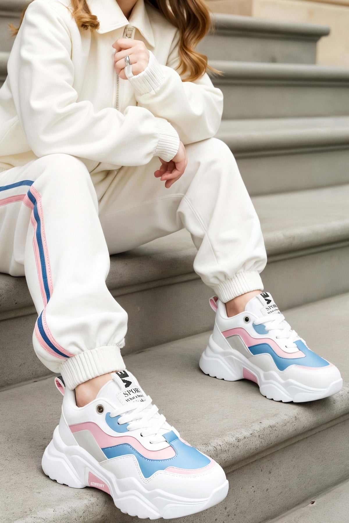 Kids DS 2110 Beyaz Mavi Çocuk Sneaker