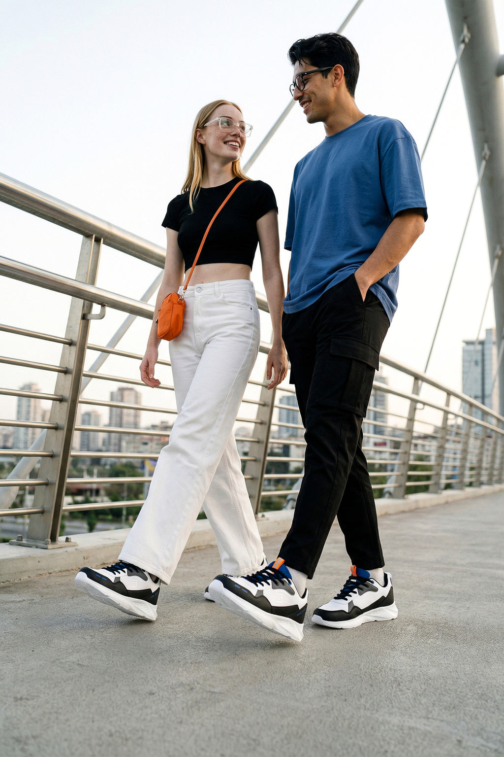 Unisex Sneaker Spor Ayakkabı 2026 - DS Rolando - Beyaz Mavi