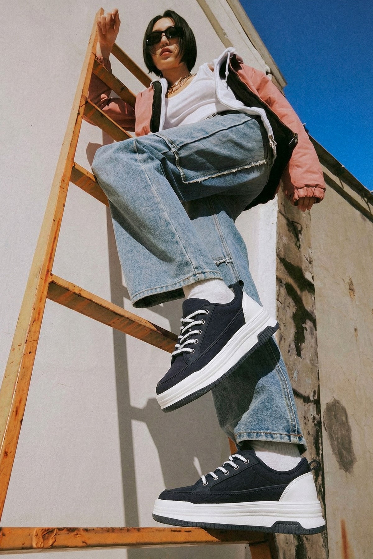 DS Opal Lacivert Beyaz Kadın Sneaker